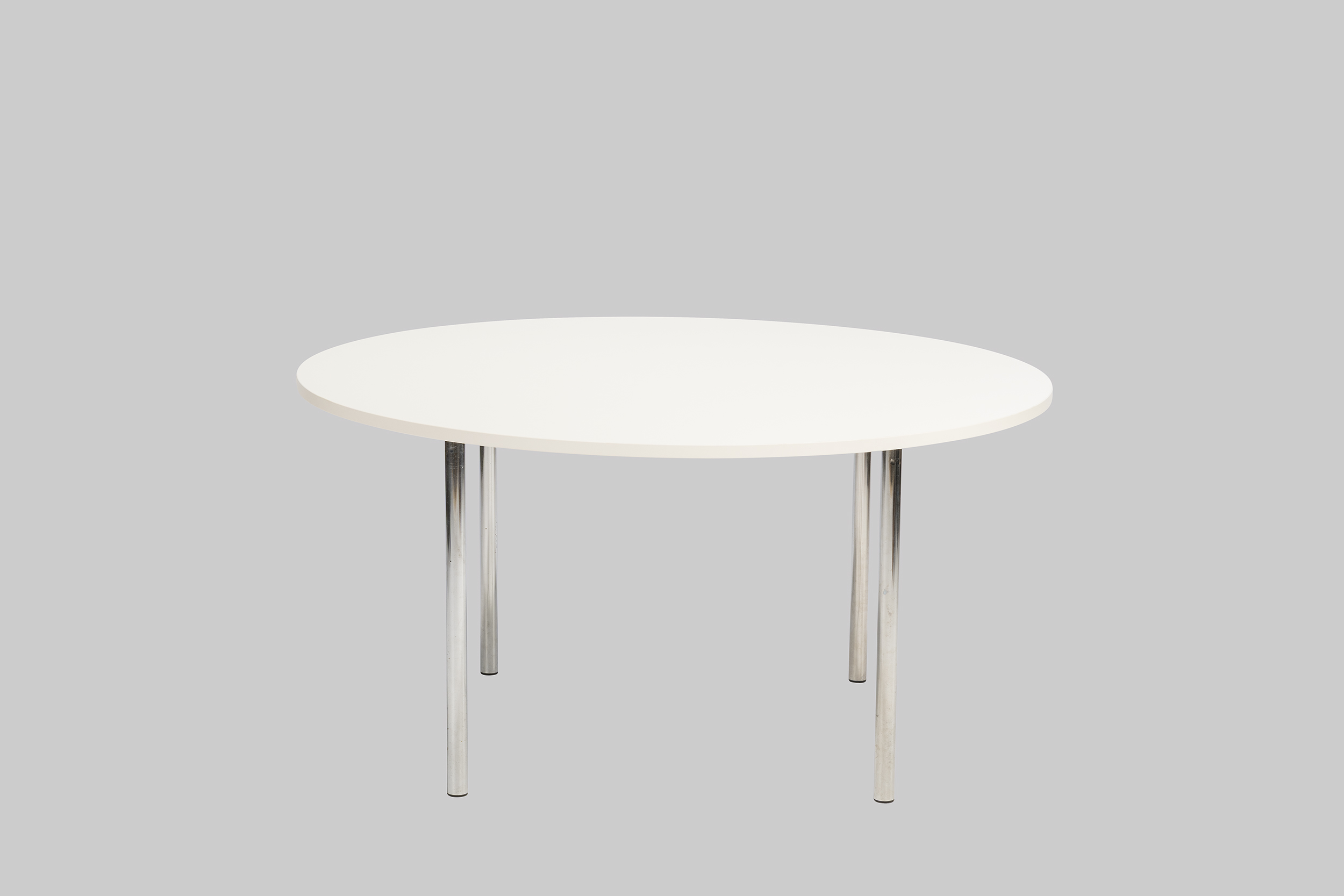 Sitztisch TWISTER Ø 150 Weiss / Chrom mieten bei ADEXPO