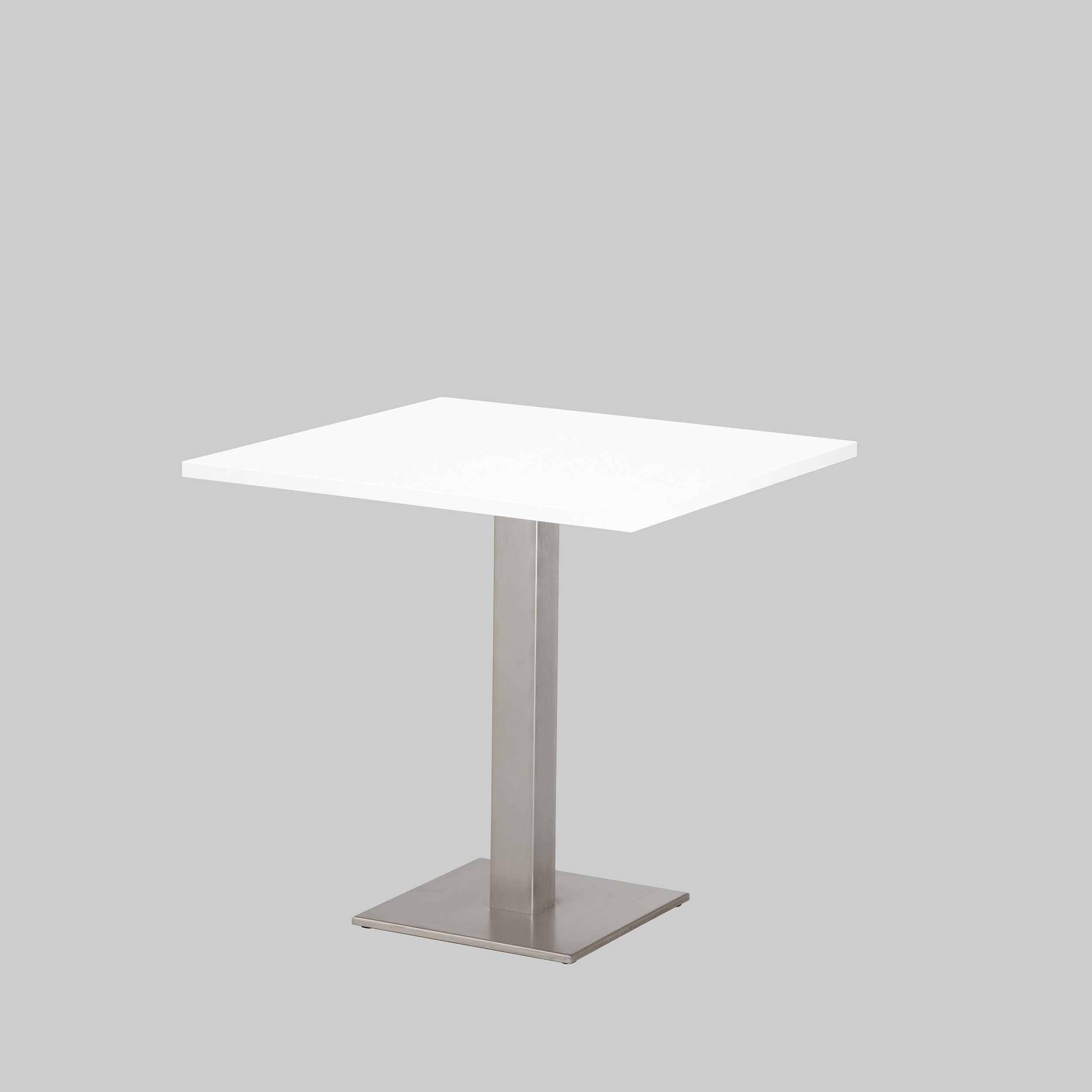 Sitztisch SQUARE 70×70 Weiss / Edelstahl mieten bei ADEXPO