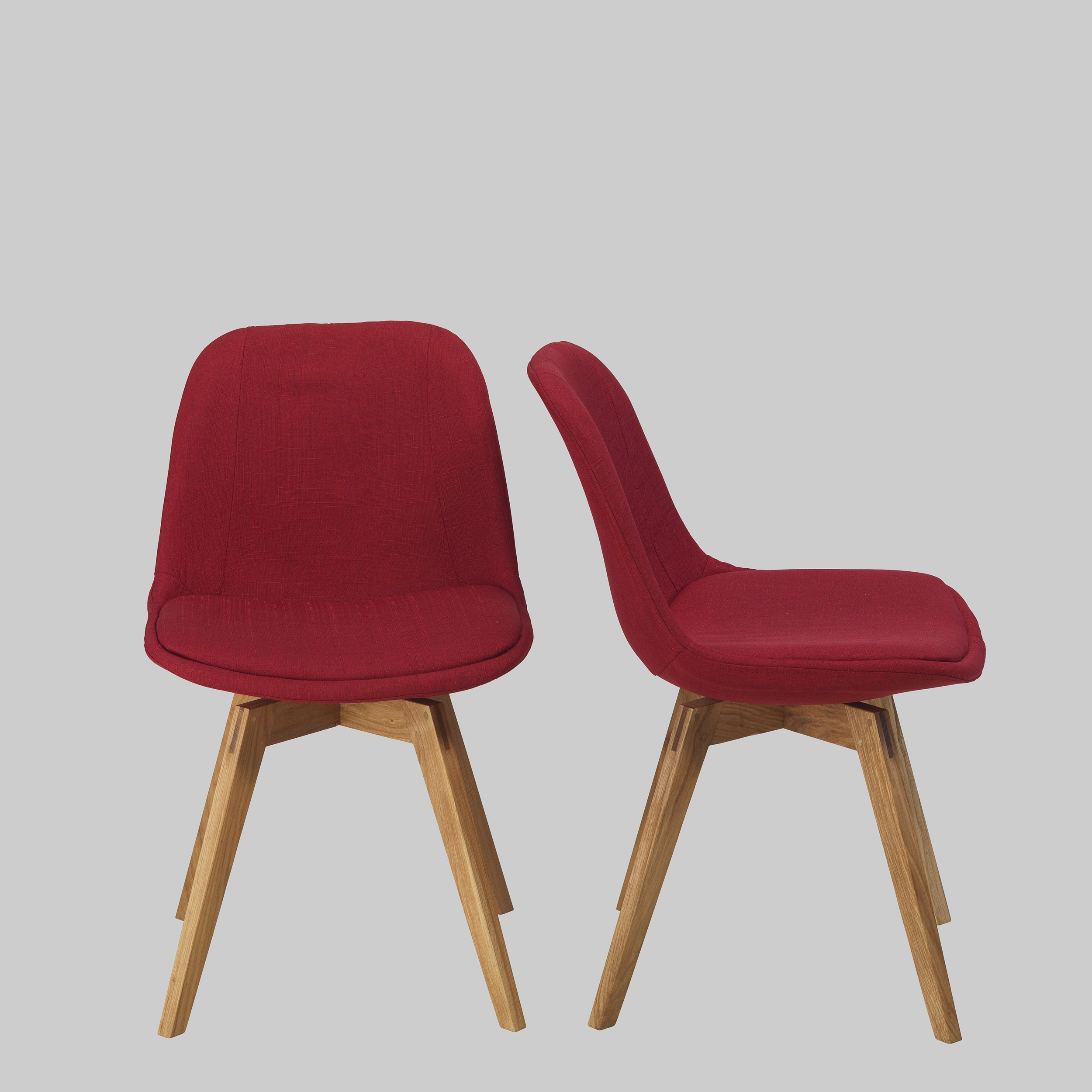 Stuhl VINTAGE SOFT Rot / Eiche mieten bei ADEXPO