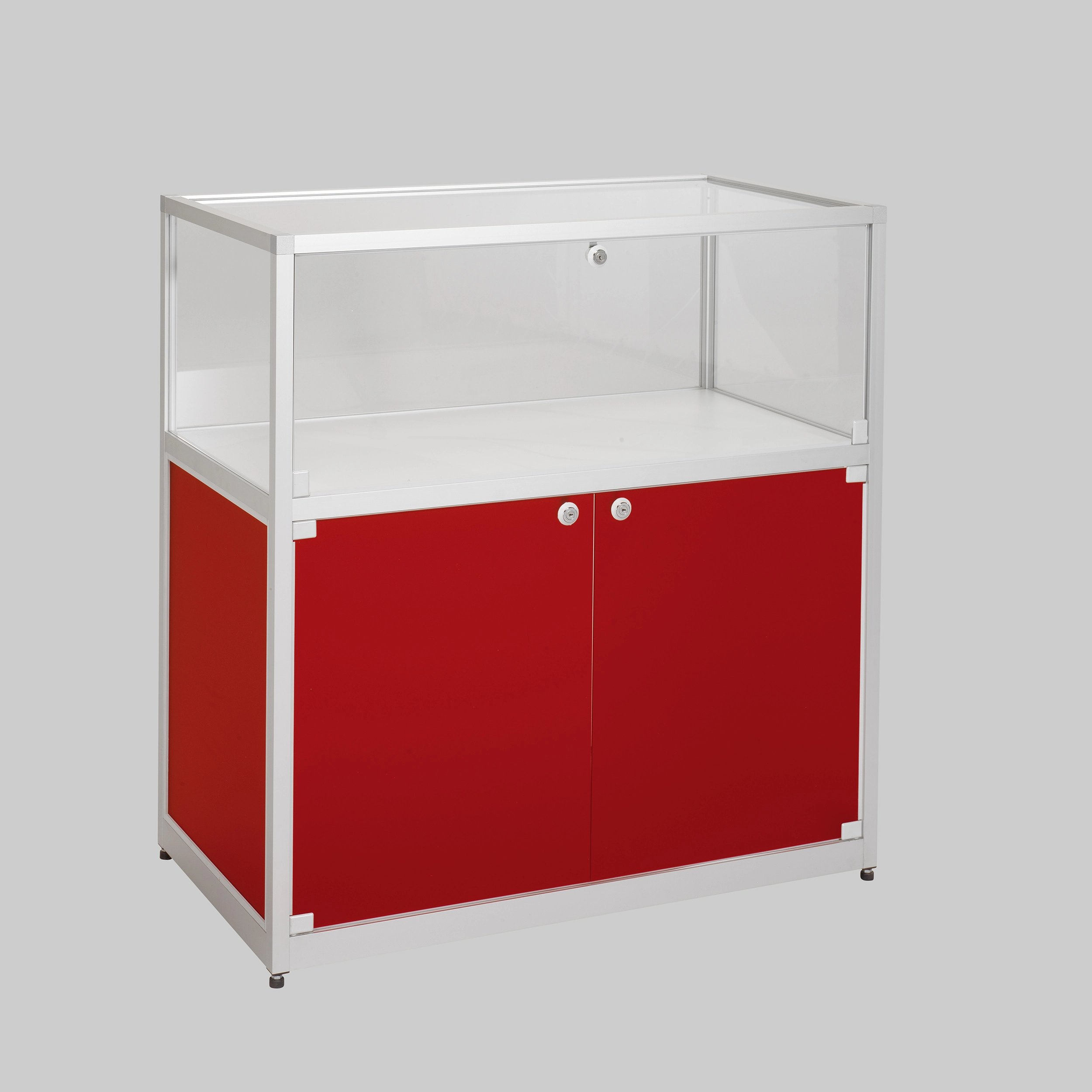Tischvitrine MACON Rot mieten bei ADEXPO