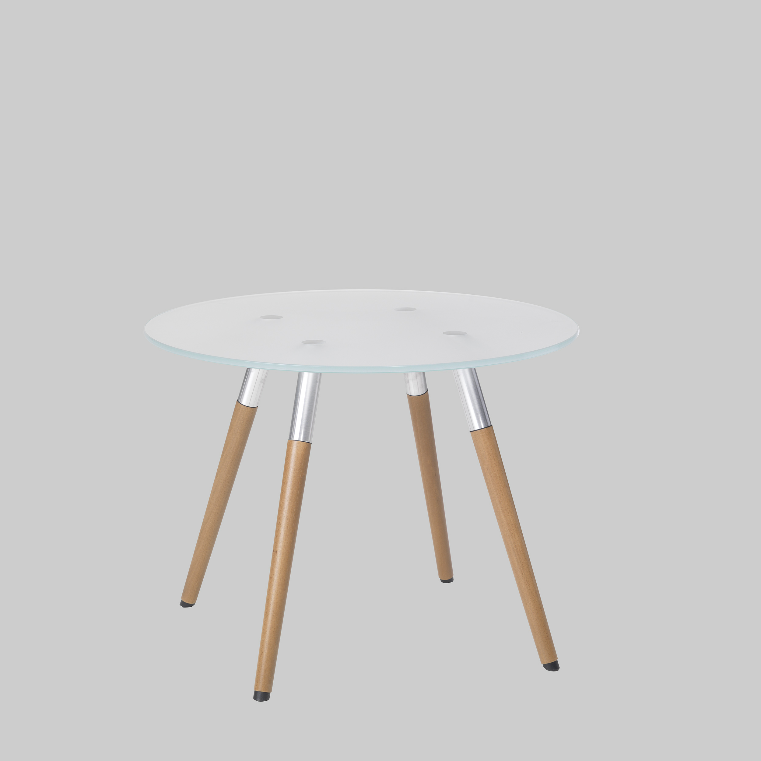 Beistelltisch JENNER Ø60 Glas satiniert / Holz mieten bei ADEXPO