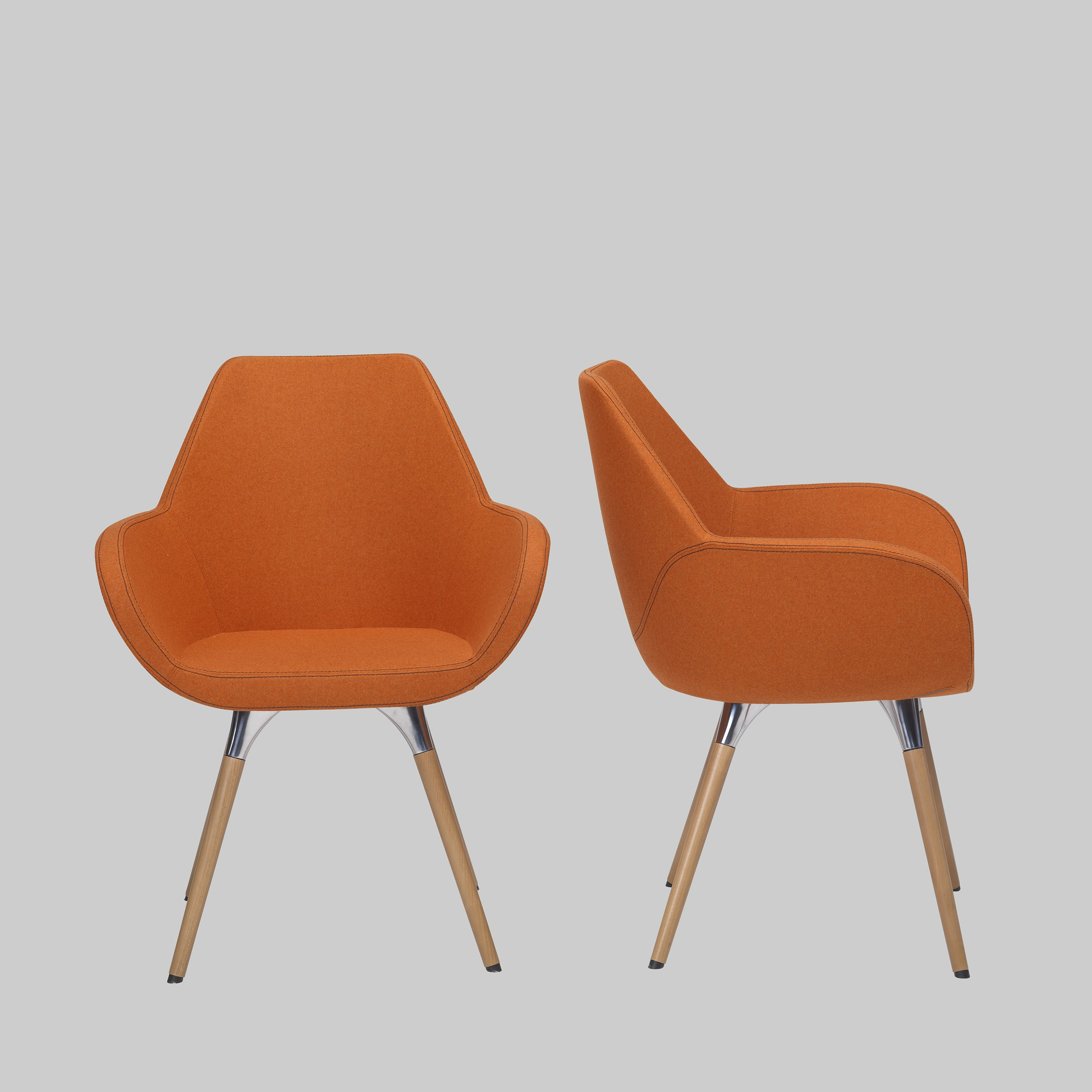 Sessel LOUVRE Orange / Eiche mieten bei ADEXPO