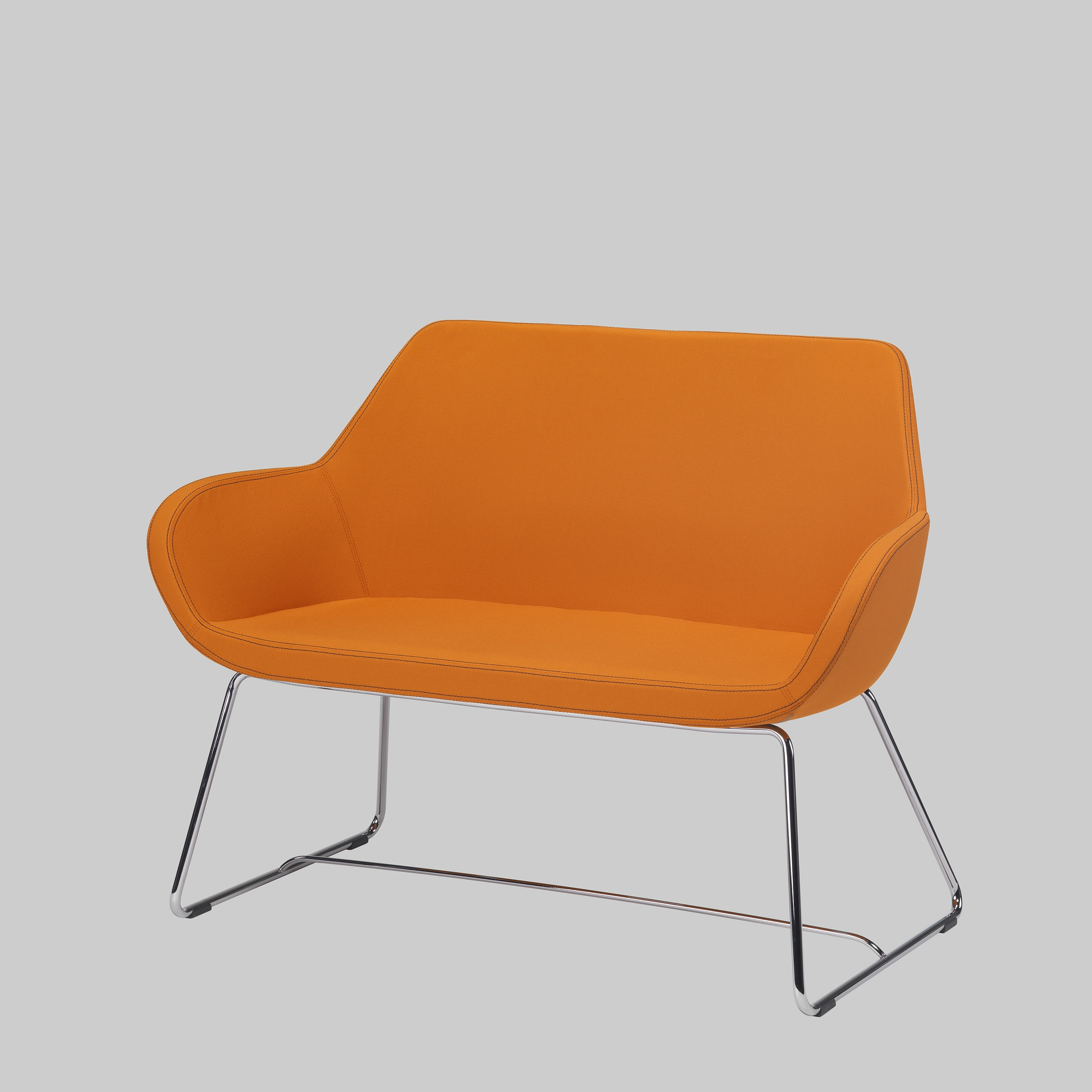 Sofa LOUVRE 2 Orange / Chrom mieten bei ADEXPO