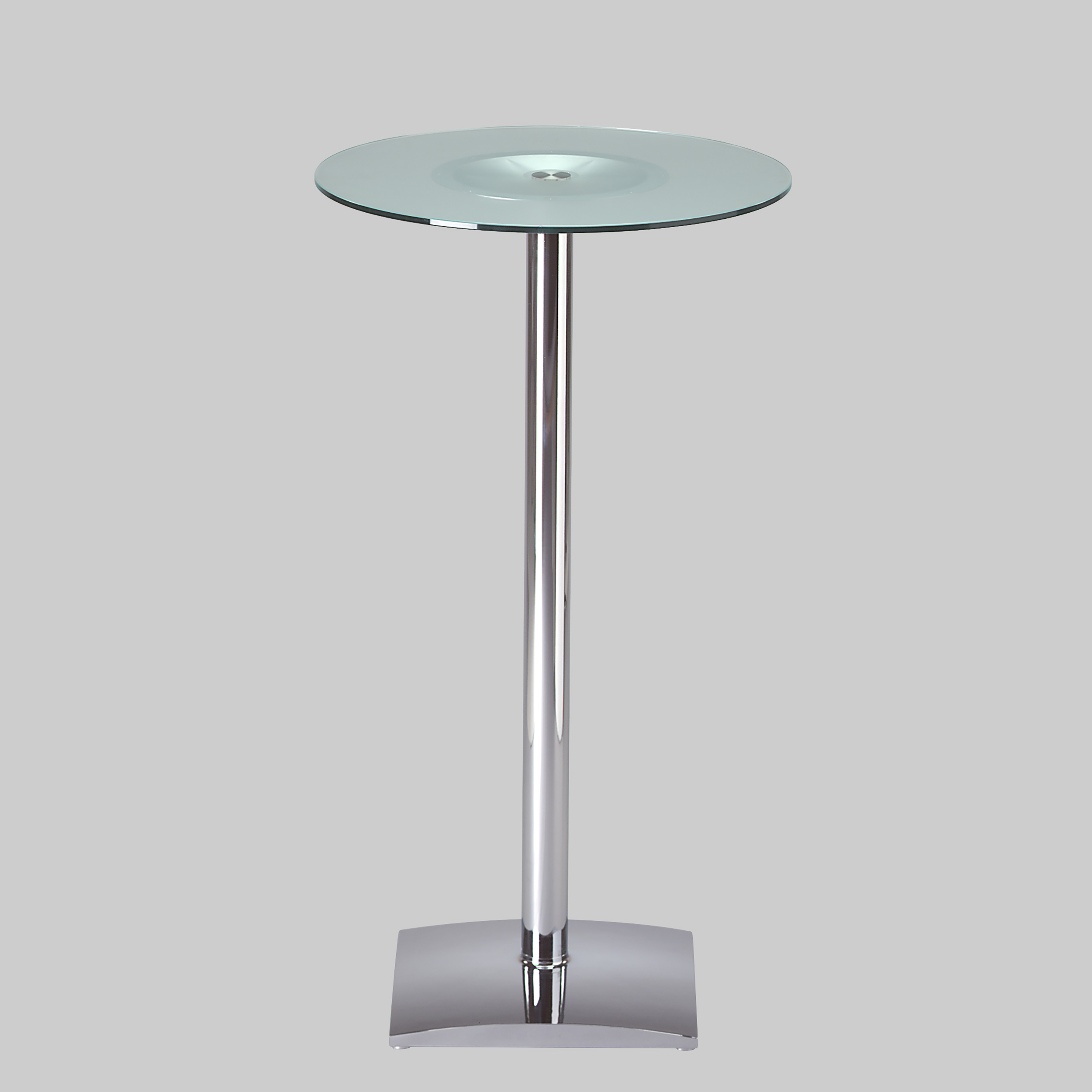 Stehtisch TA60 Ø65 Glas satiniert / Chrom mieten bei ADEXPO