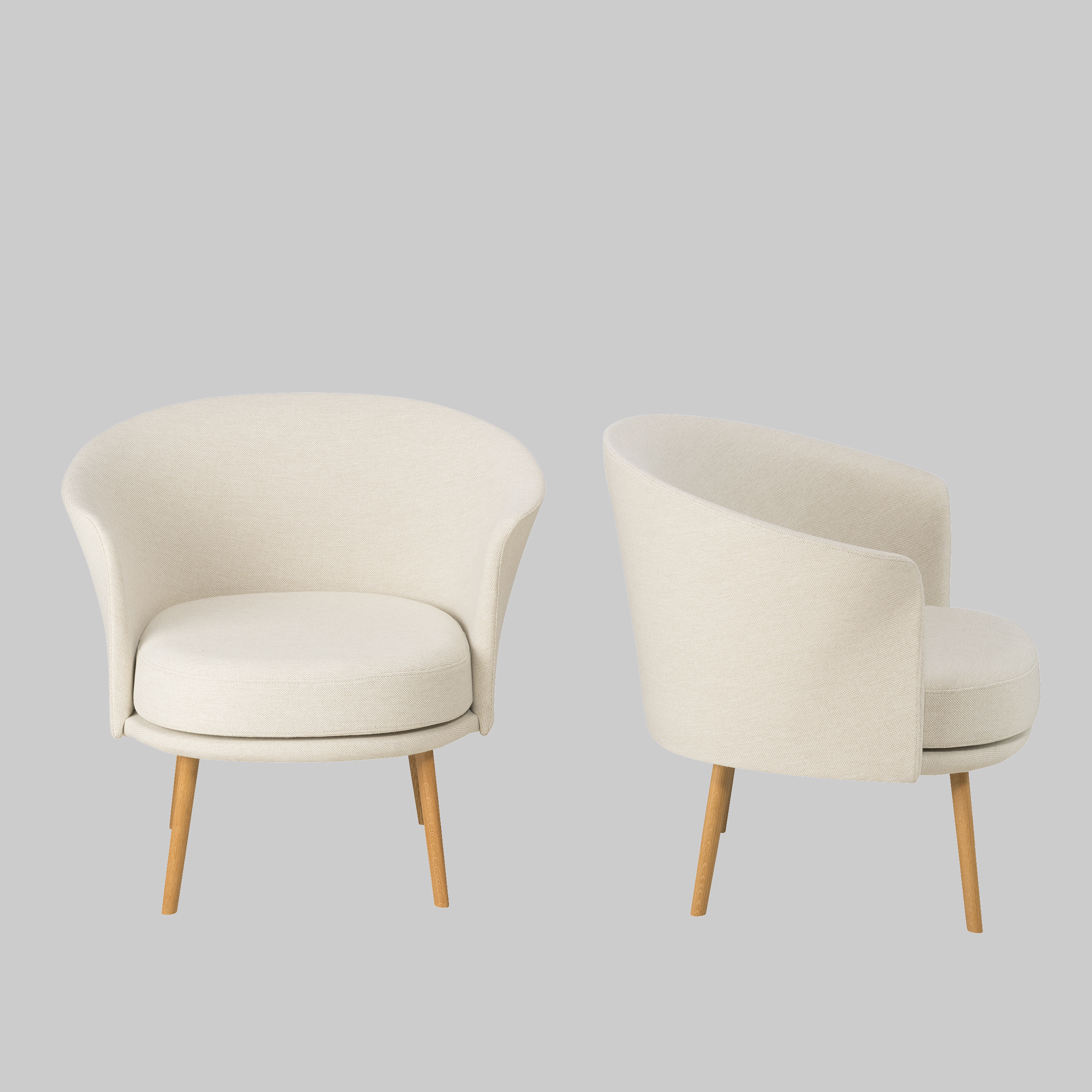 Sessel DORSO Beige / Eiche mieten bei ADEXPO