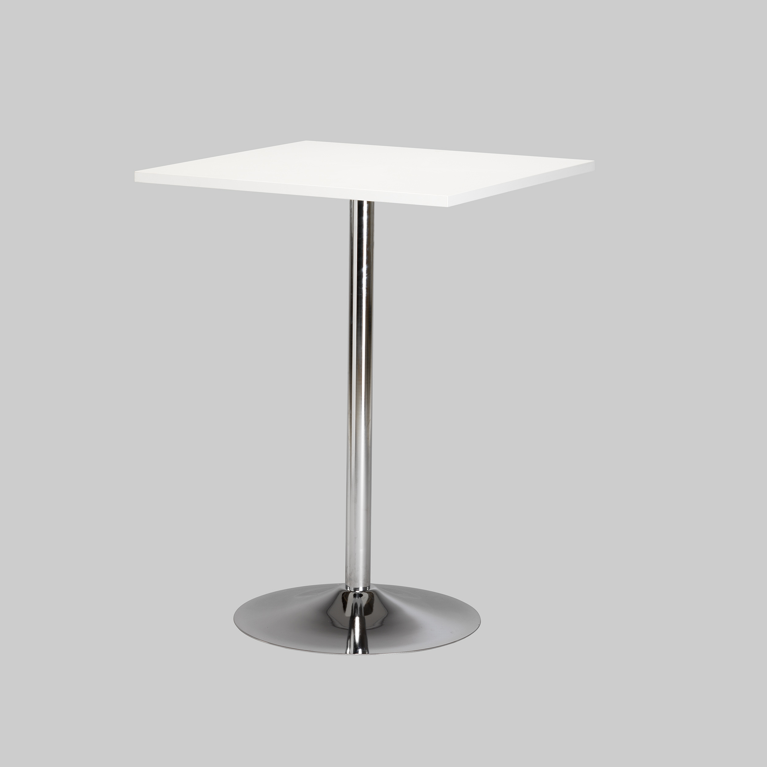Stehtisch TROMPET 80×80 Weiss / Chrom mieten bei ADEXPO