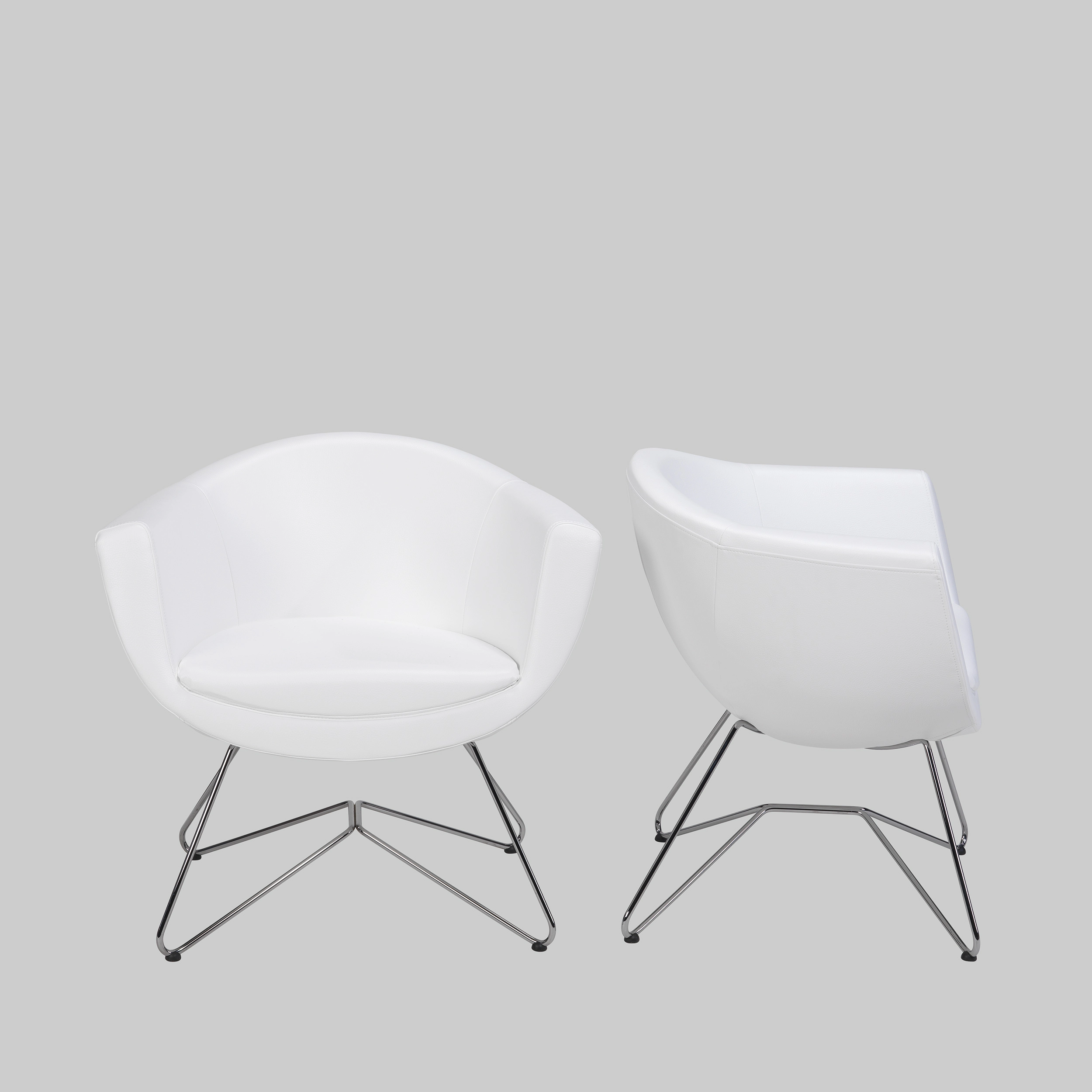 Sessel SUTTER Weiss / Chrom mieten bei ADEXPO