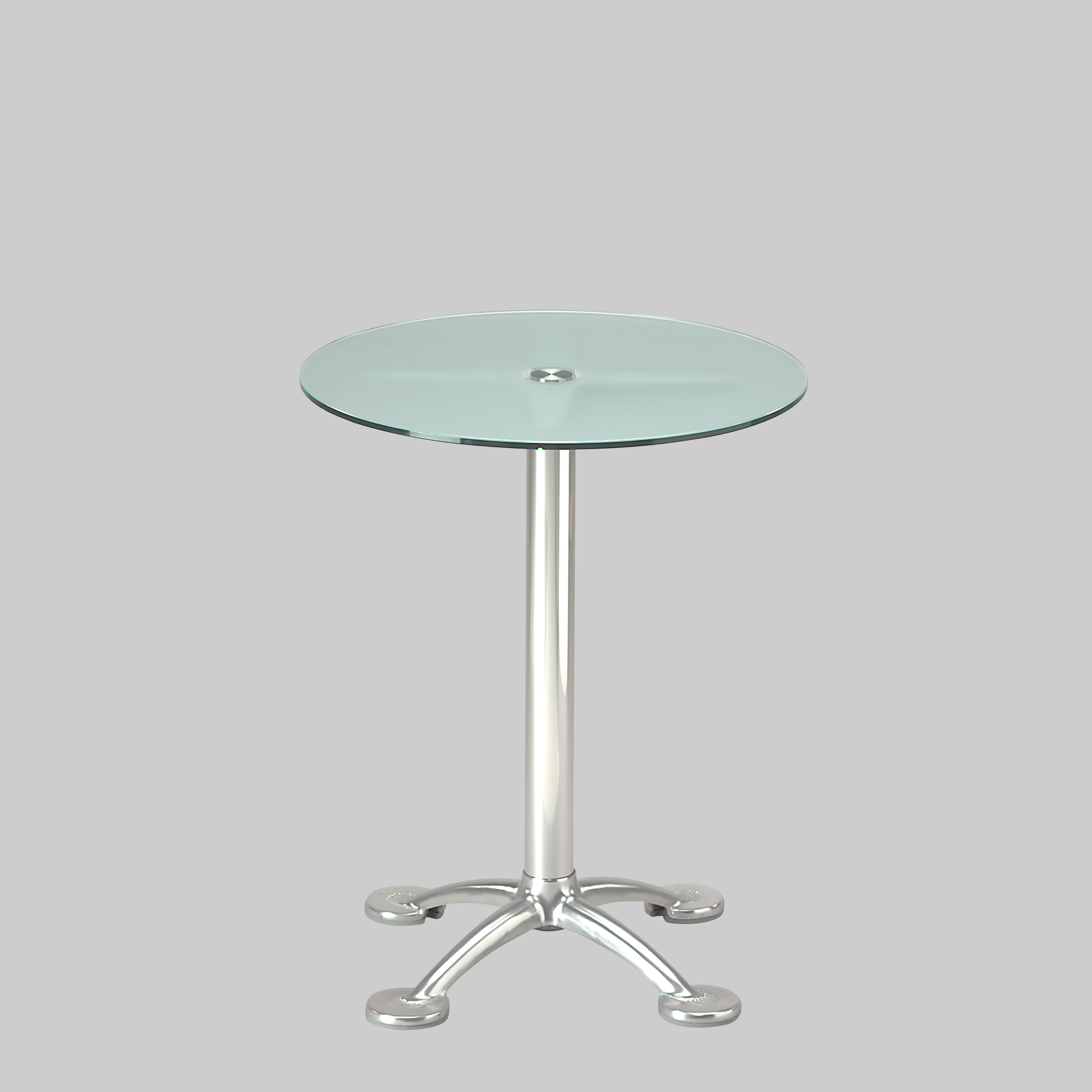 Sitztisch PARIS Ø65 Glas satiniert / Aluminium mieten bei ADEXPO