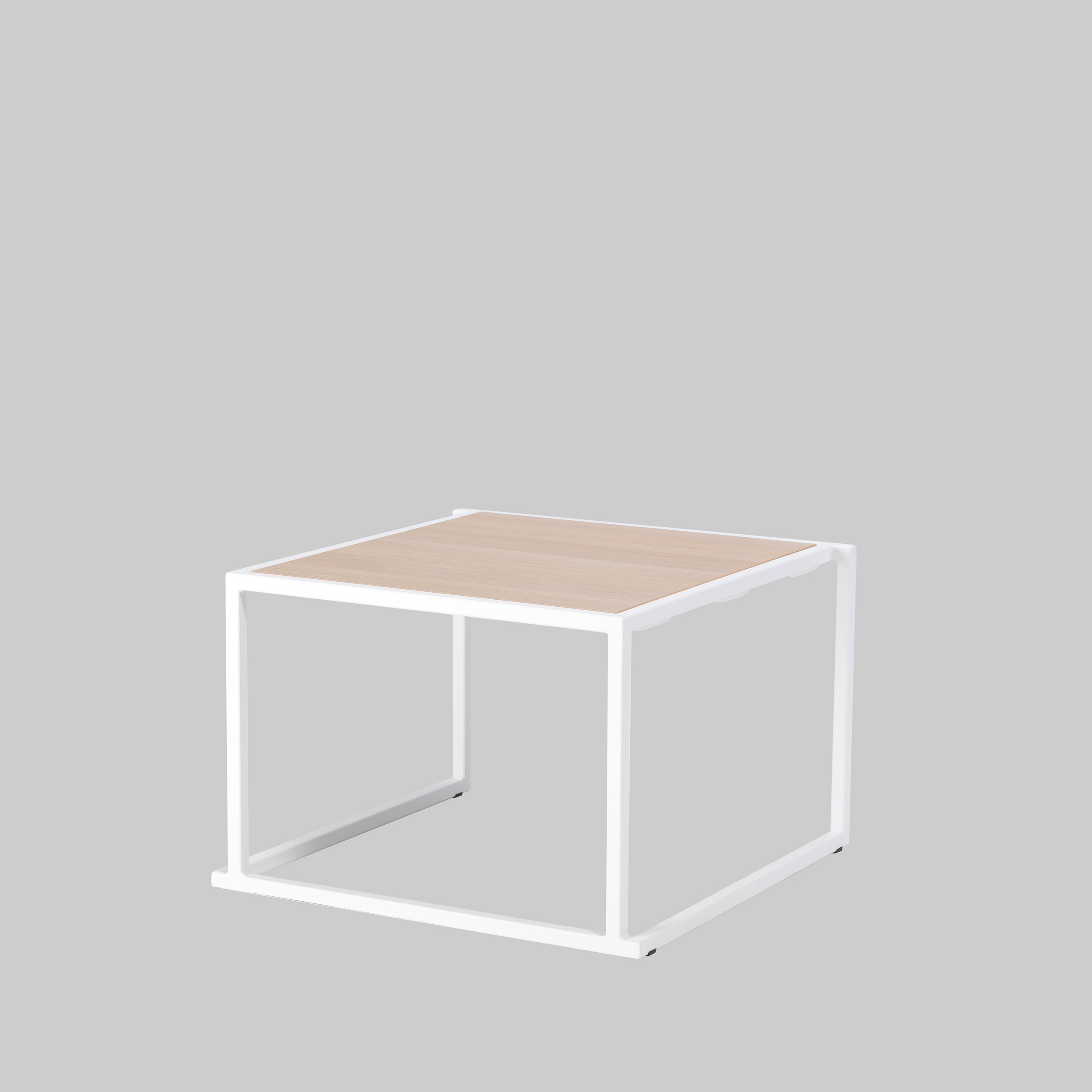Beistelltisch QUADRUM 60×60 Eiche / Weiss mieten bei ADEXPO