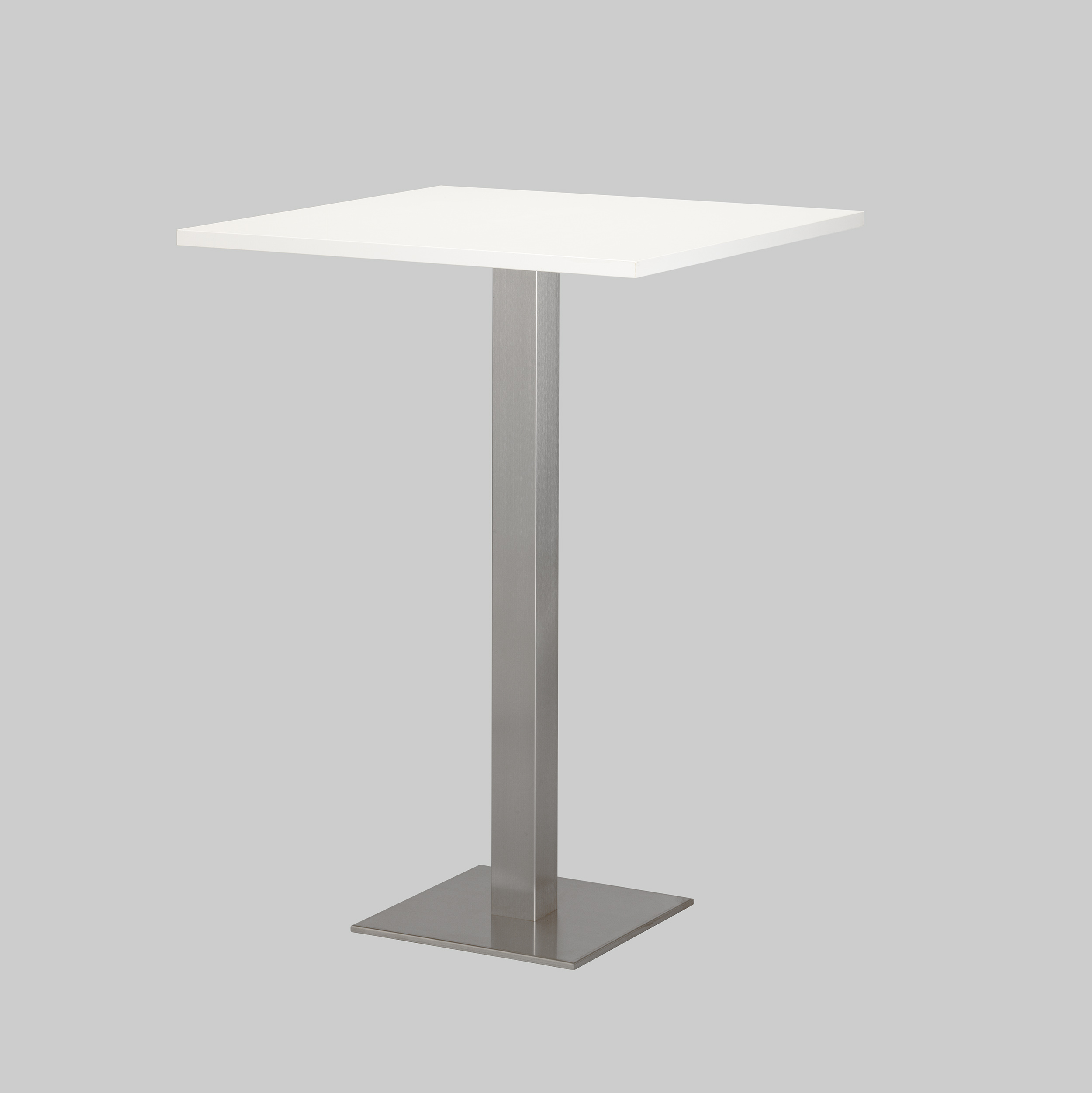 Stehtisch SQUARE 70×70 Weiss / Edelstahl mieten bei ADEXPO