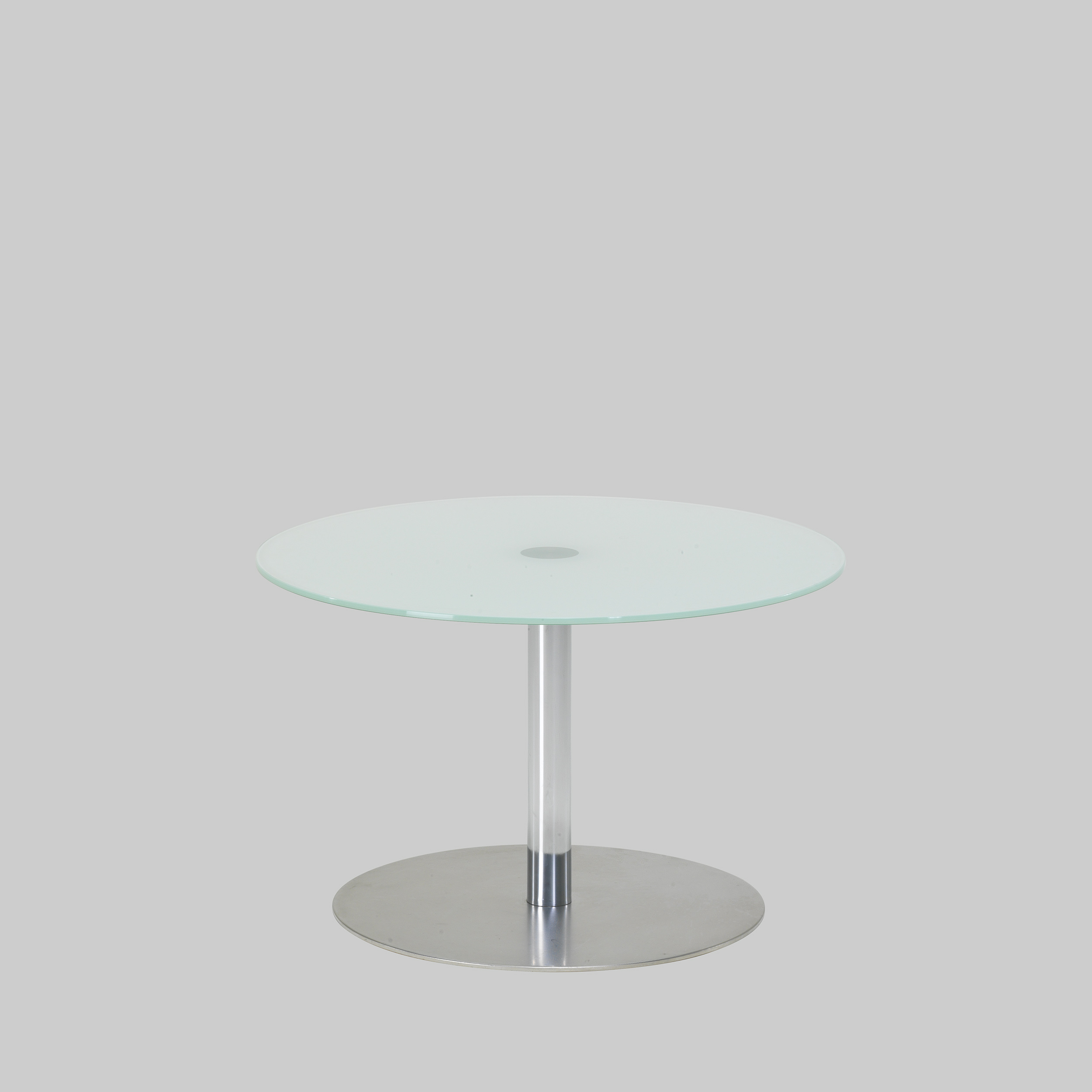 Beistelltisch BRIO Ø80 Glas satiniert / Chrom mieten bei ADEXPO