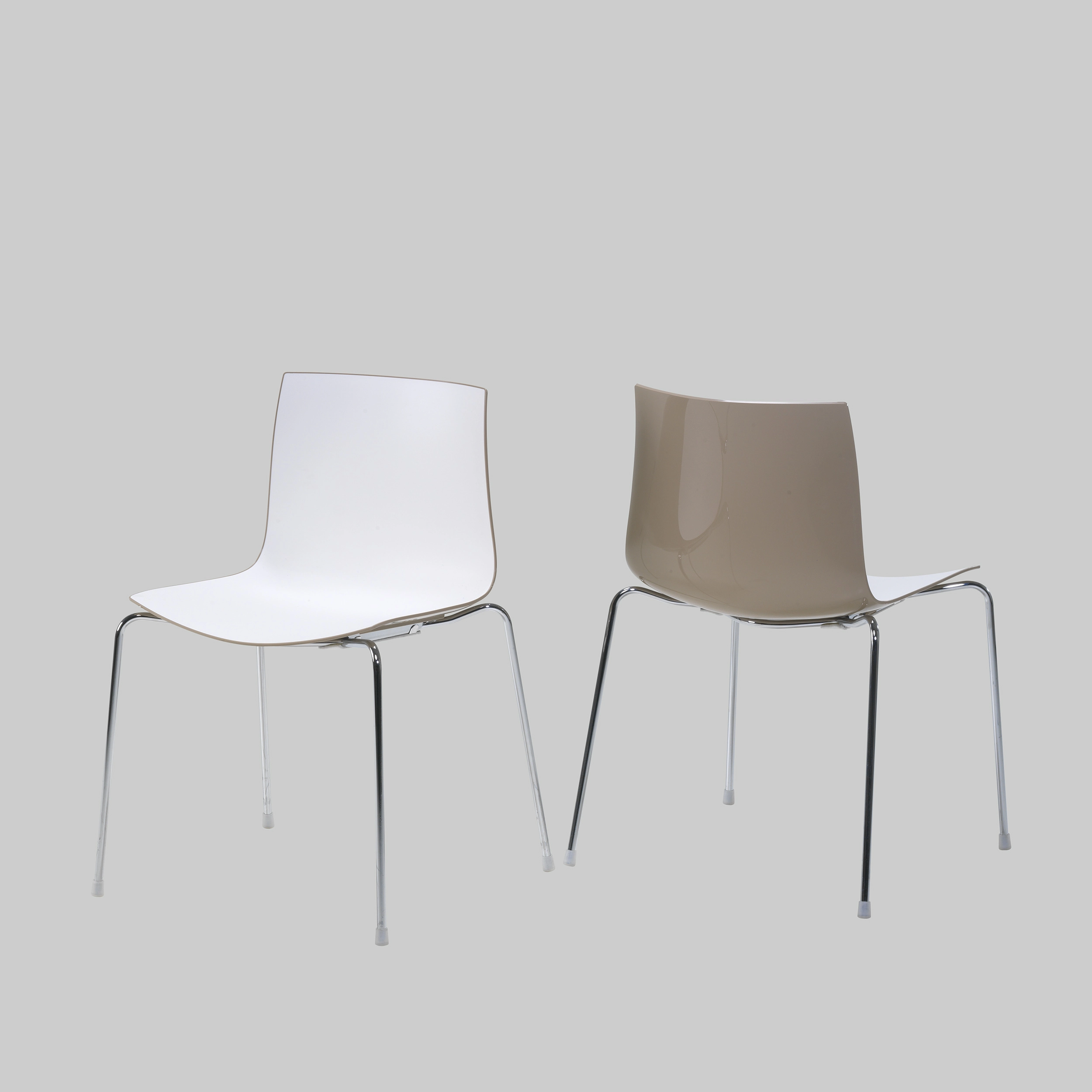 Stuhl CATIFA 53 Weiss-Beige / Chrom mieten bei ADEXPO