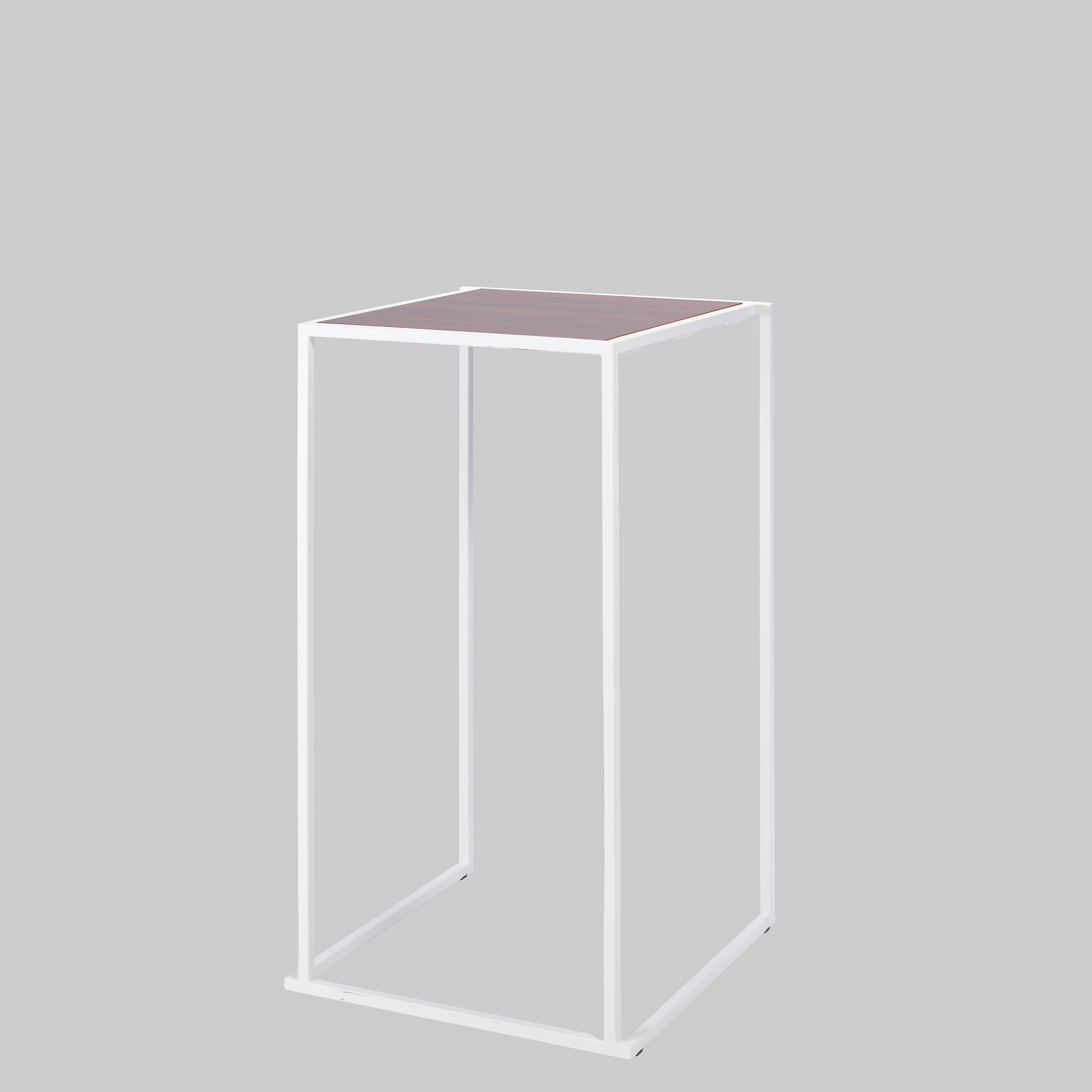 Stehtisch QUADRUM 60×60 Nussbaum / Weiss mieten bei ADEXPO