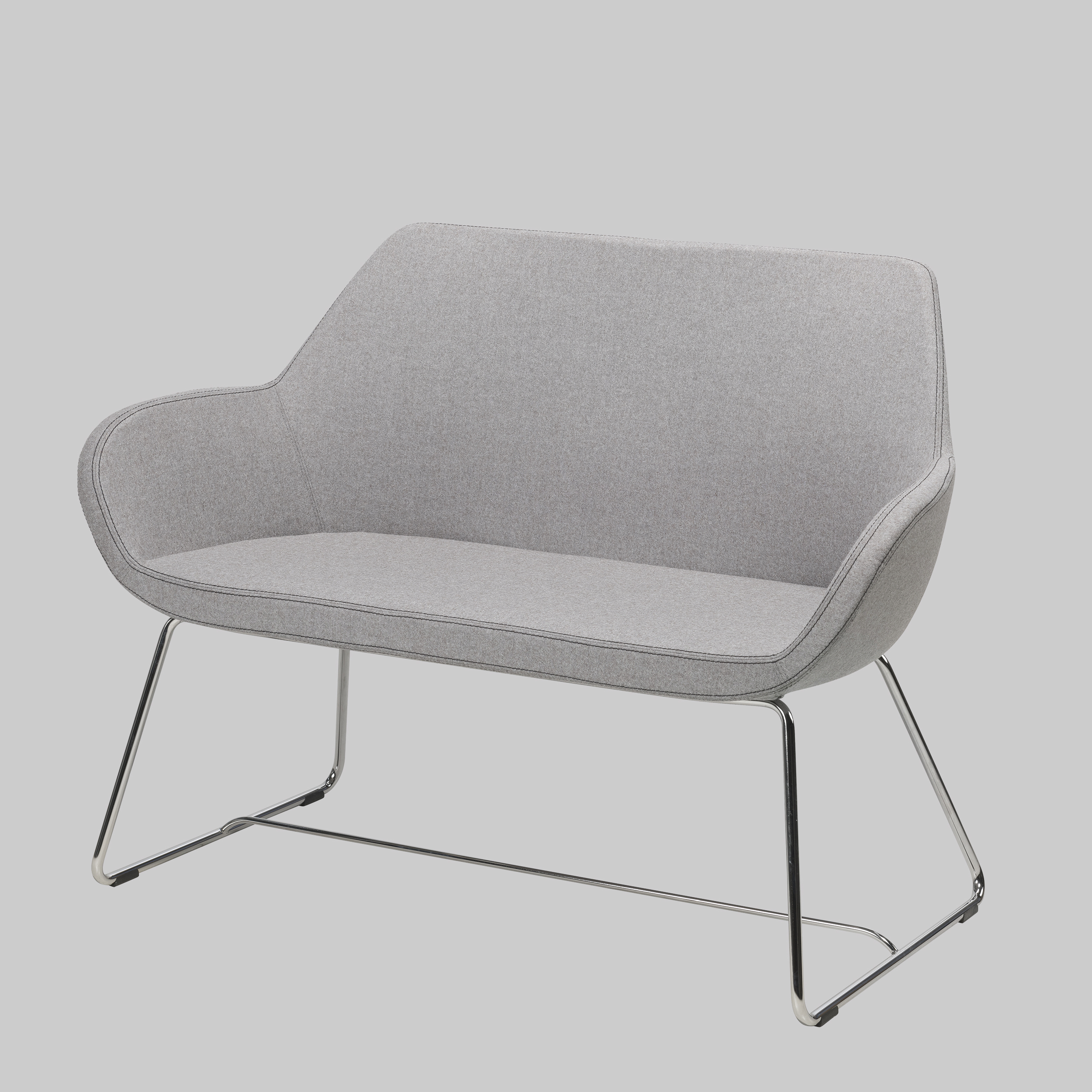 Sofa LOUVRE 2 Grau / Chrom mieten bei ADEXPO