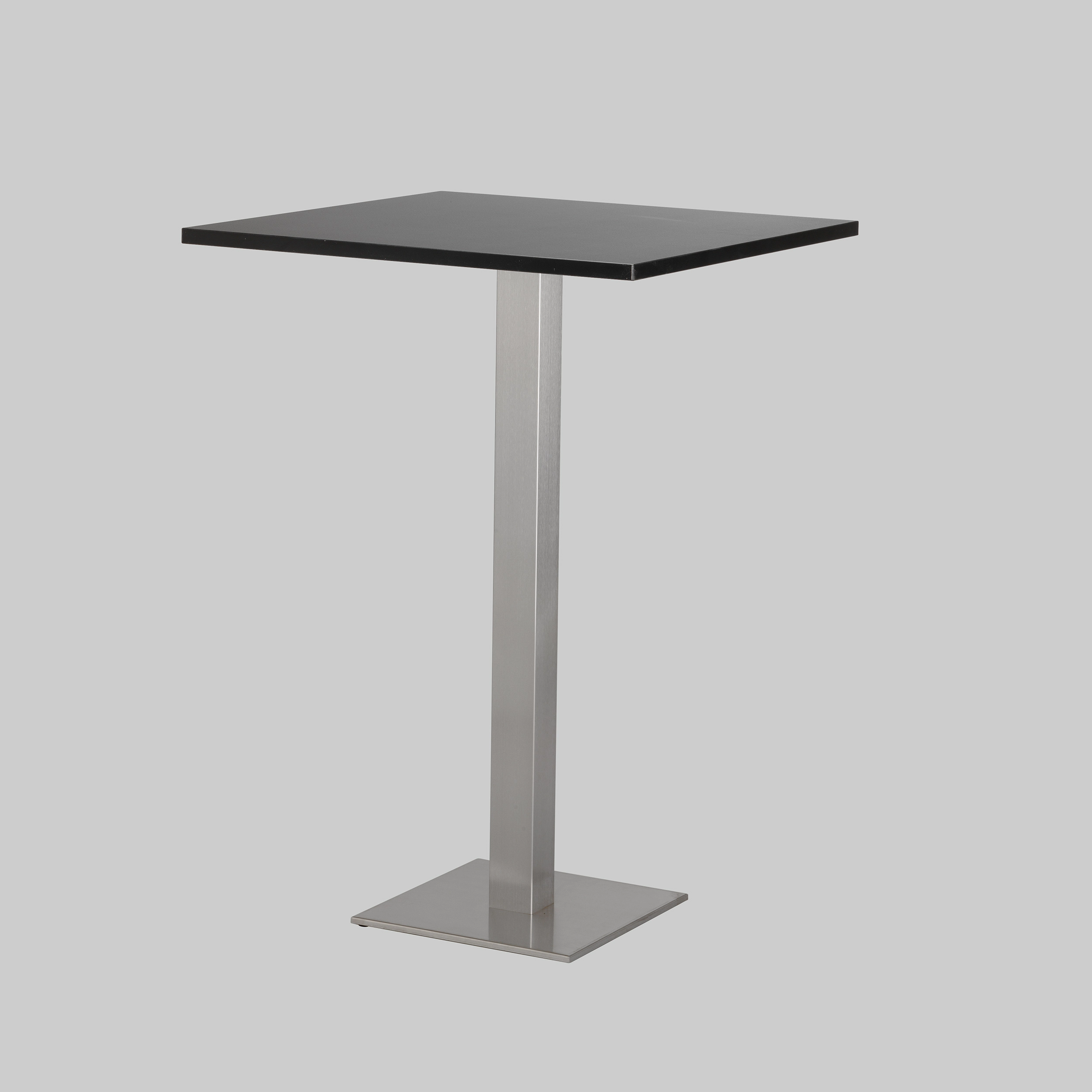 Stehtisch SQUARE 70×70 Schwarz / Edelstahl mieten bei ADEXPO