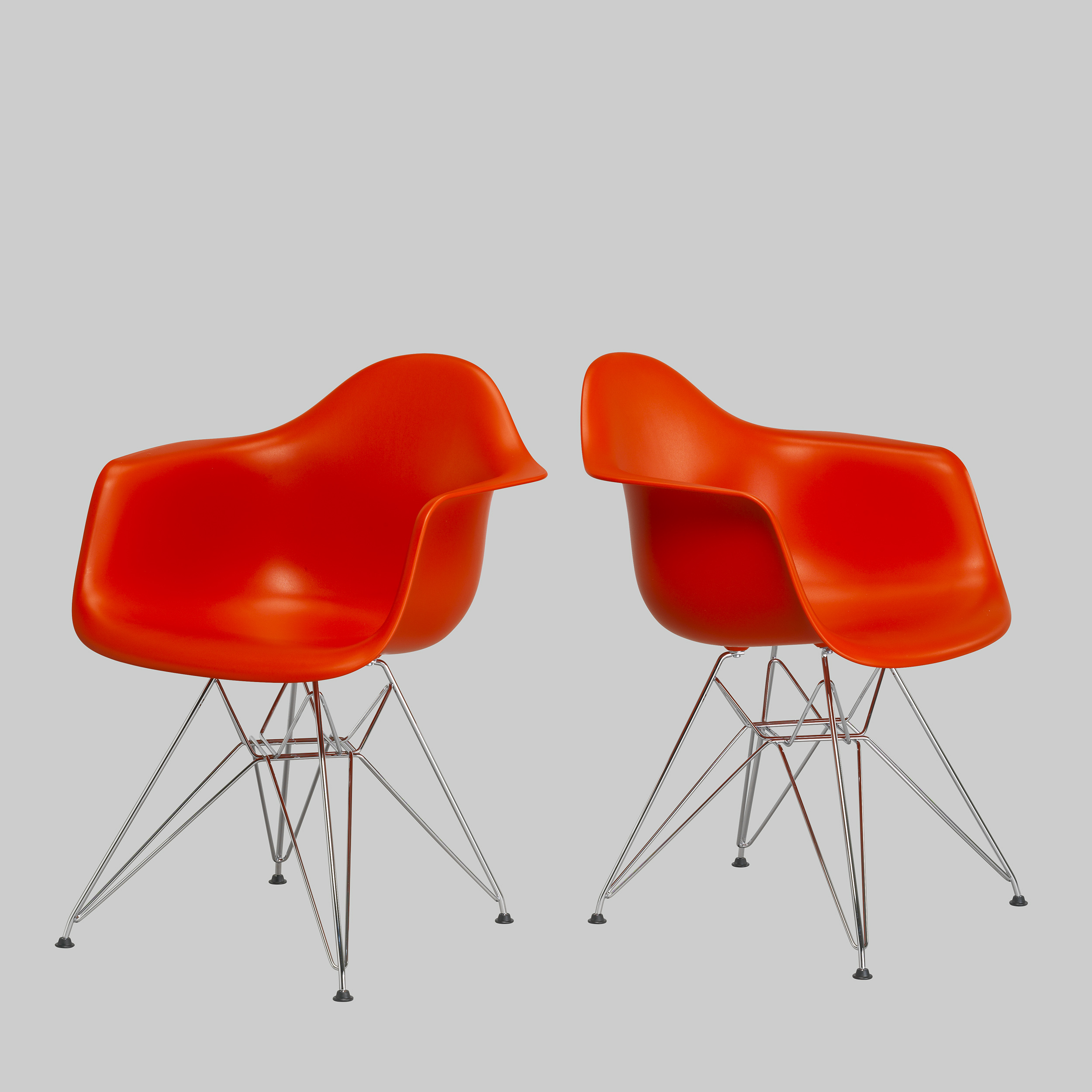 Stuhl EAMES DAR Rot-Orange / Chrom mieten bei ADEXPO