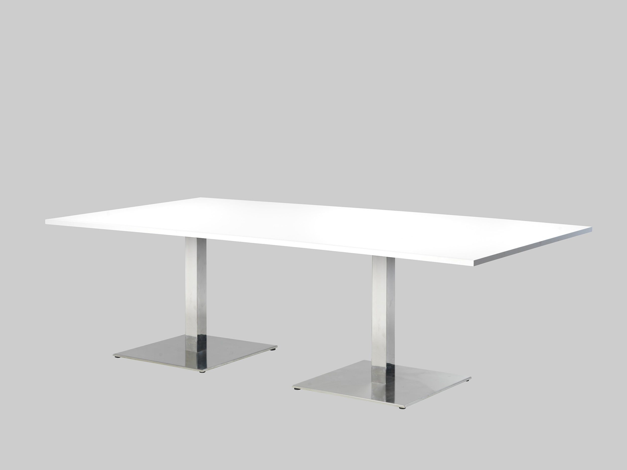 Sitztisch 2-MEET-YOU 240×120 Weiss / Edelstahl mieten bei ADEXPO