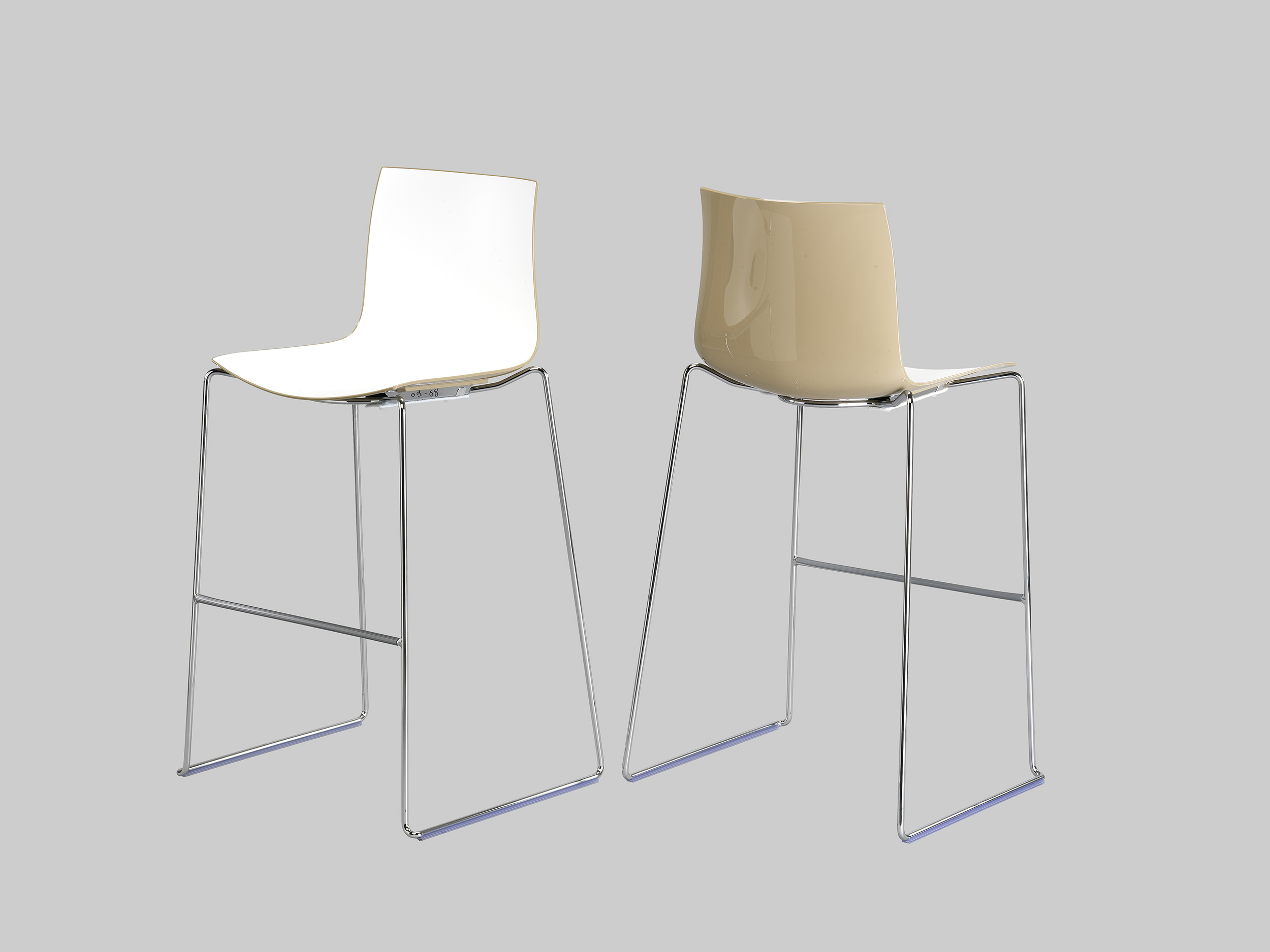 Barhocker CATIFA Weiss-Beige / Chrom mieten bei ADEXPO