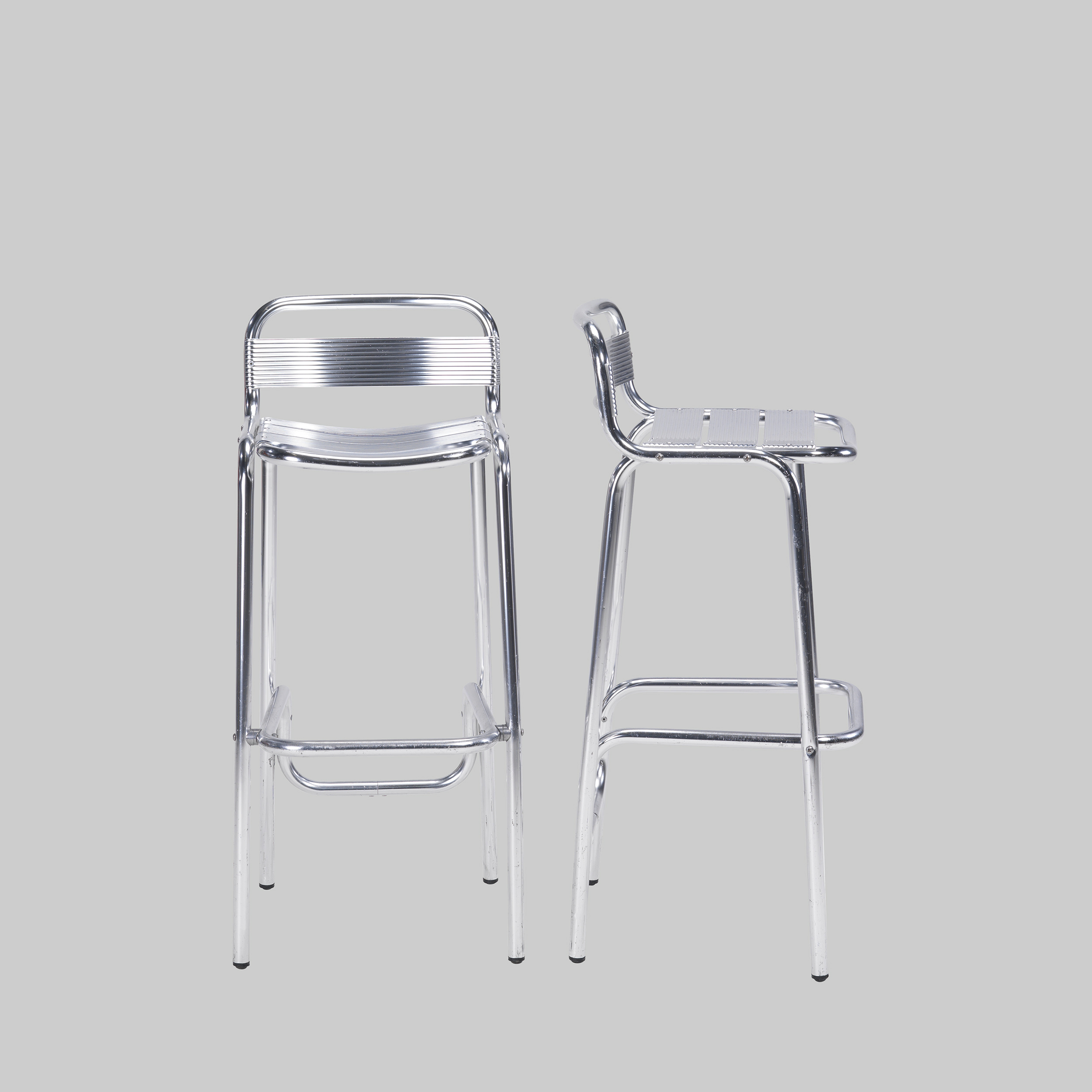 Barhocker LAMEL Aluminium / Aluminium mieten bei ADEXPO