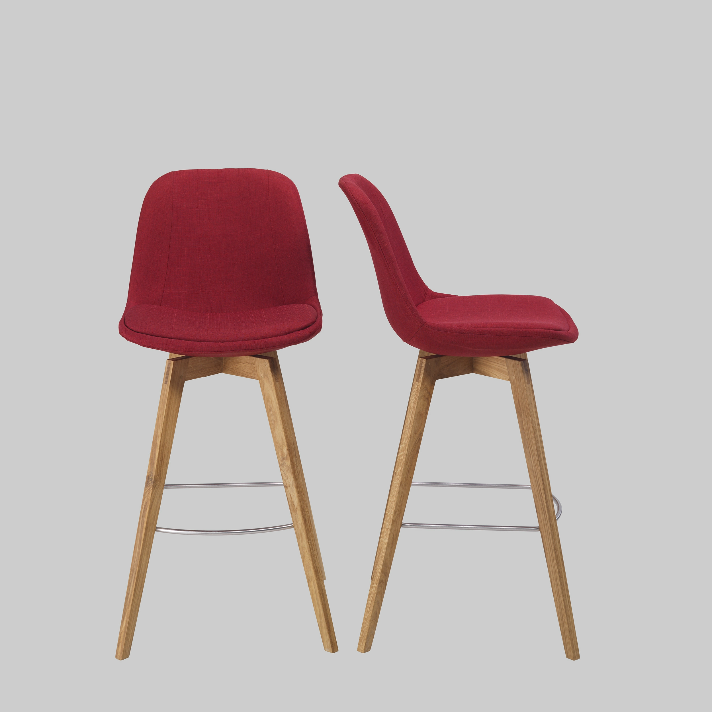 Barhocker VINTAGE SOFT Rot / Eiche mieten bei ADEXPO