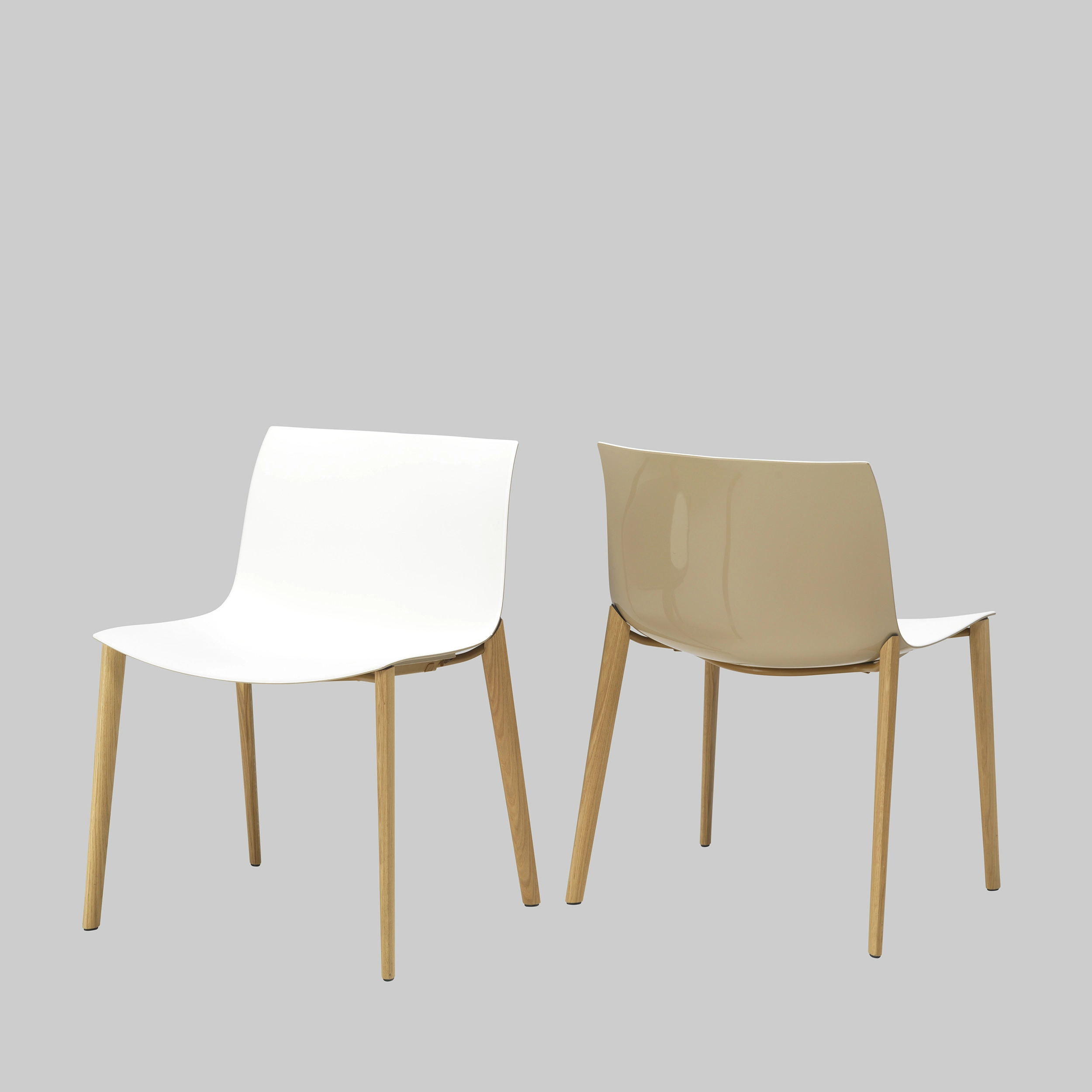 Stuhl CATIFA 53 Wood Weiss-Beige / Eiche mieten bei ADEXPO