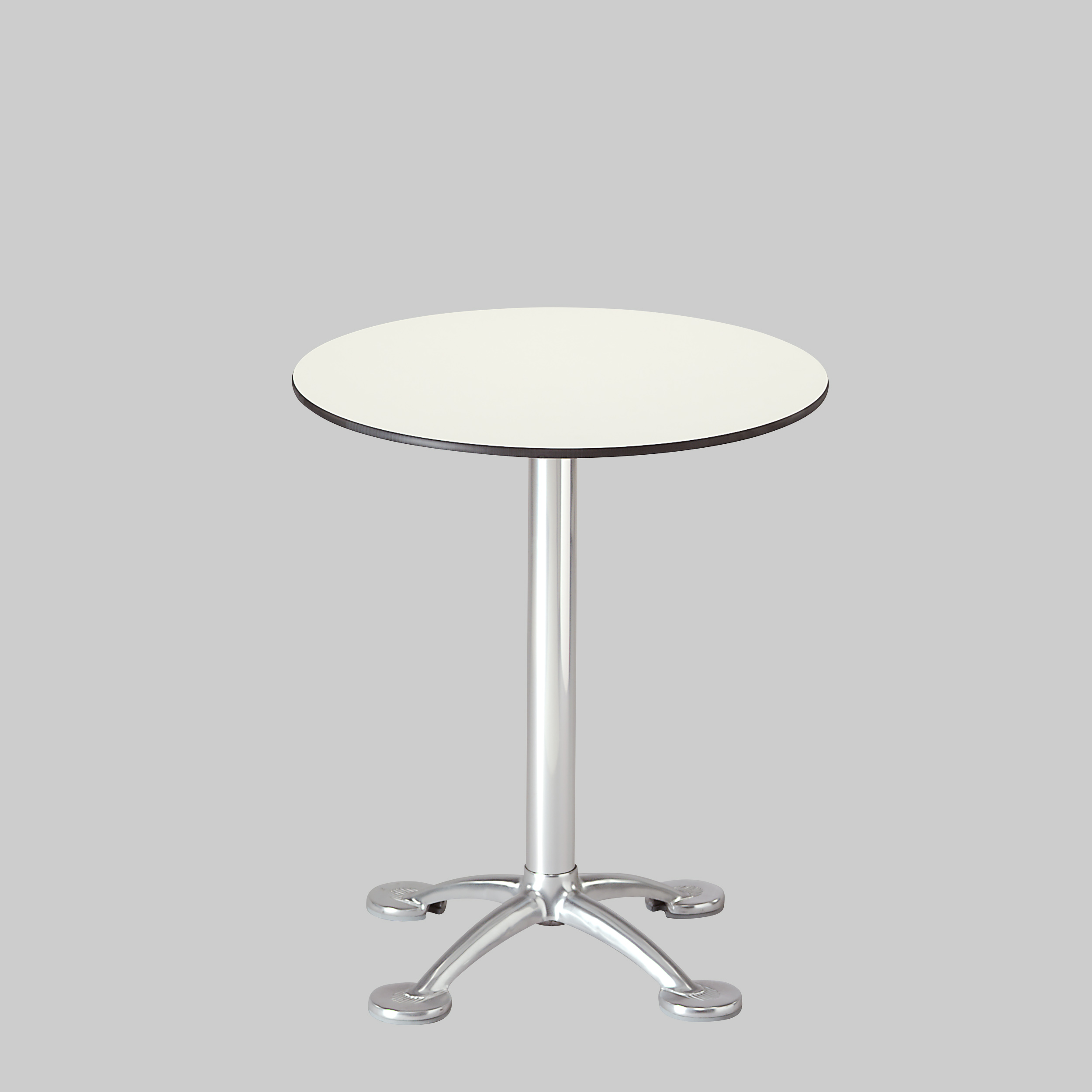 Sitztisch PARIS Ø80 Weiss / Aluminium mieten bei ADEXPO
