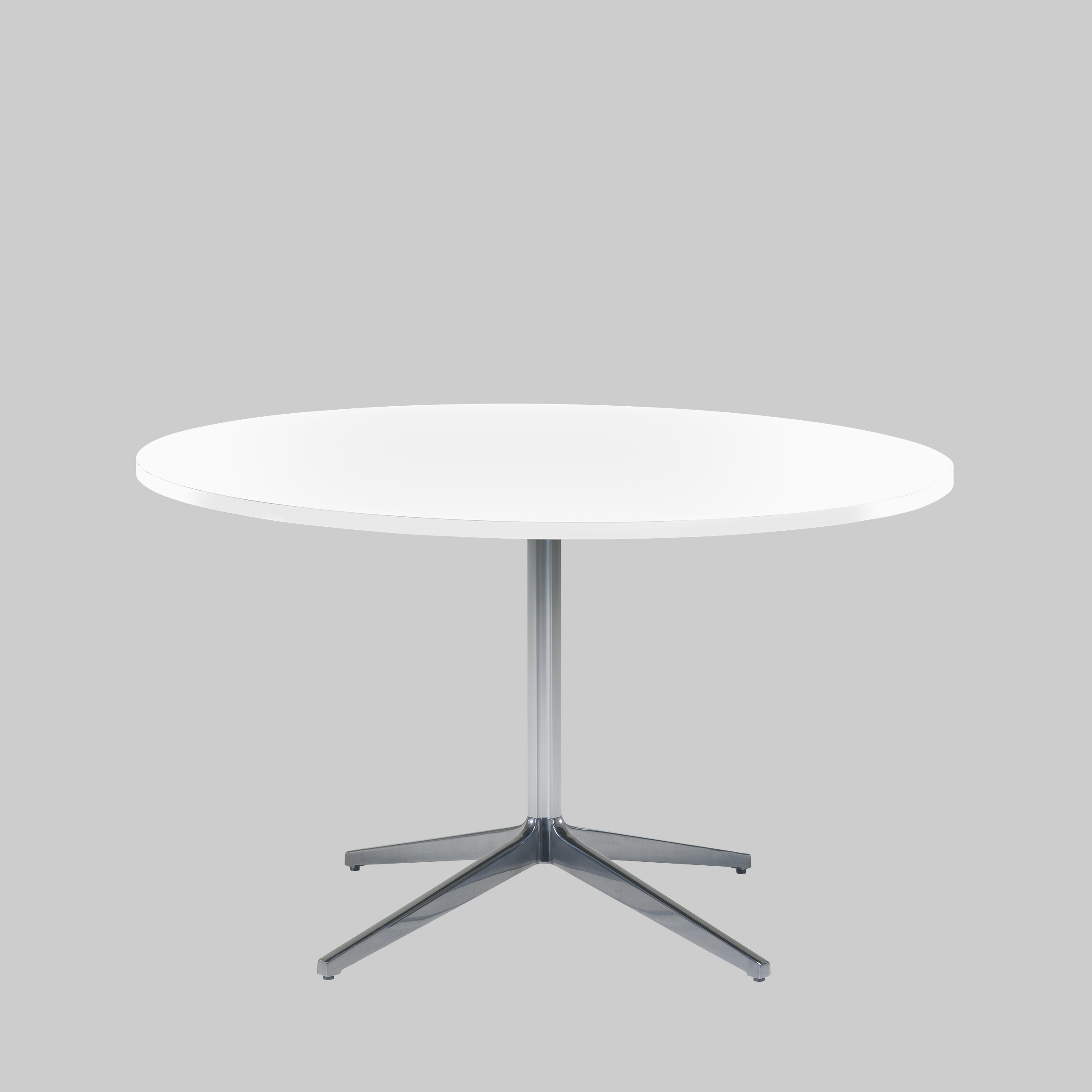 Sitztisch YPSILON Ø130 Weiss / Aluminium mieten bei ADEXPO
