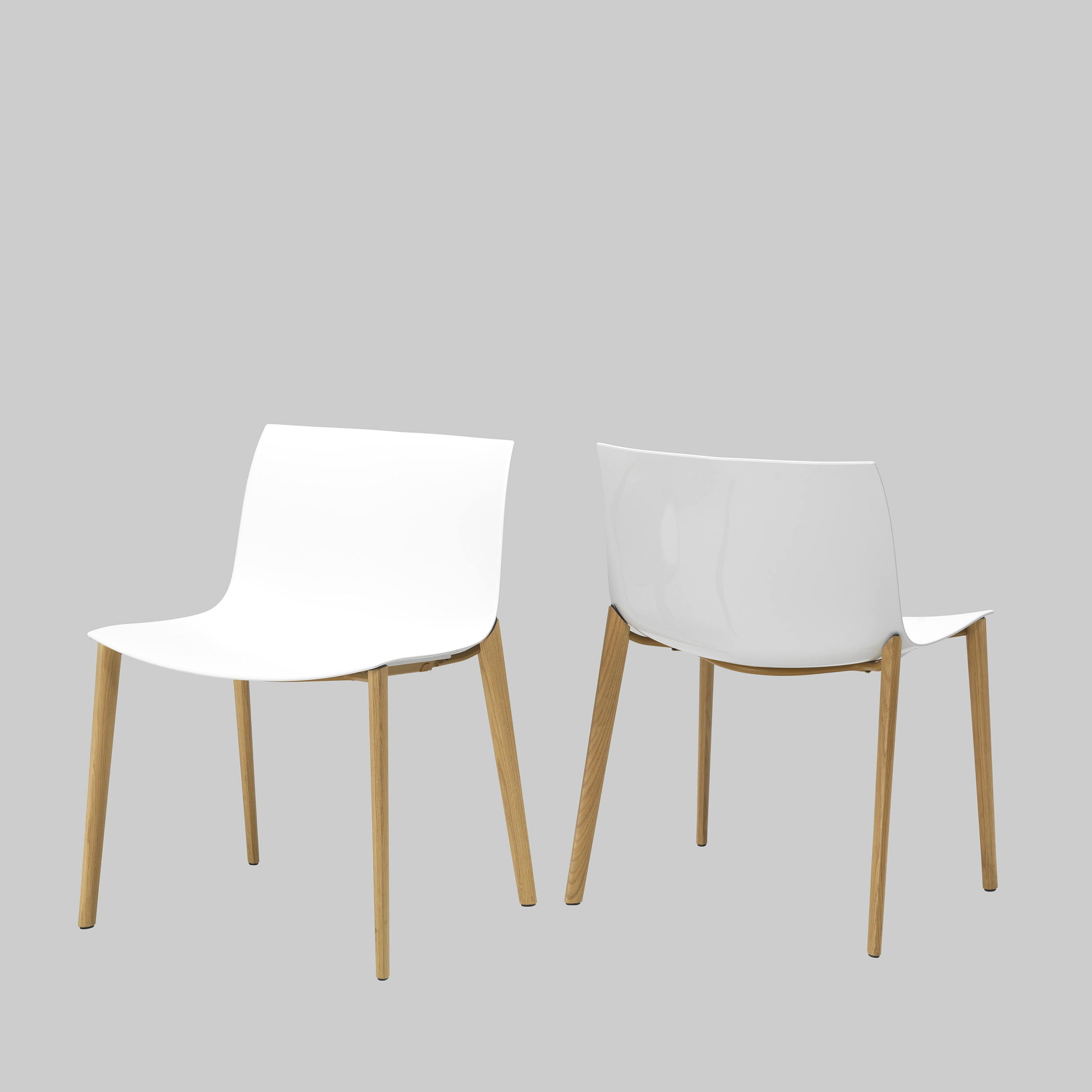 Stuhl CATIFA 53 Wood Weiss-Grau / Eiche mieten bei ADEXPO