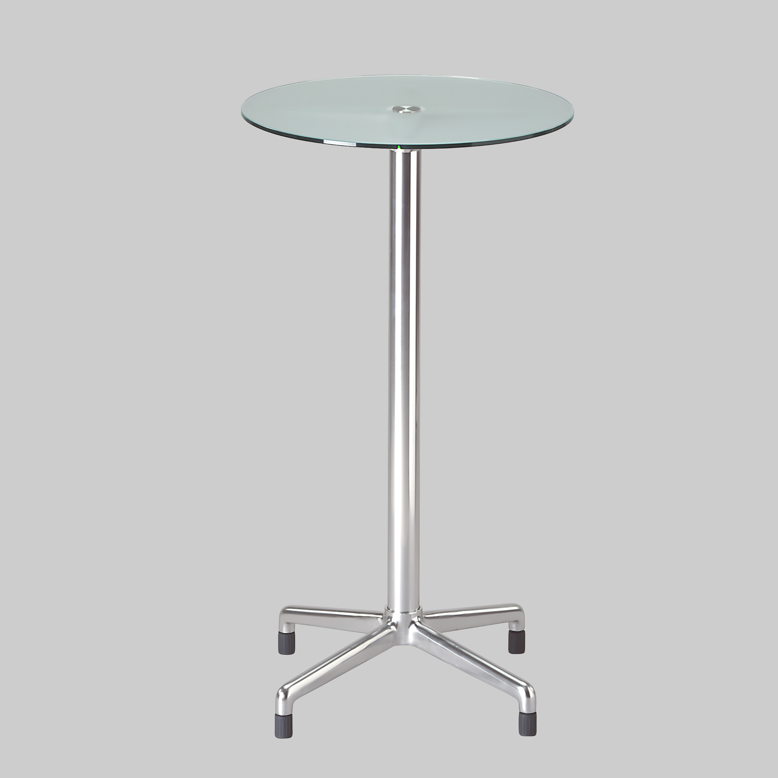 Stehtisch SPLASH Ø65 Glas satiniert / Aluminium mieten bei ADEXPO