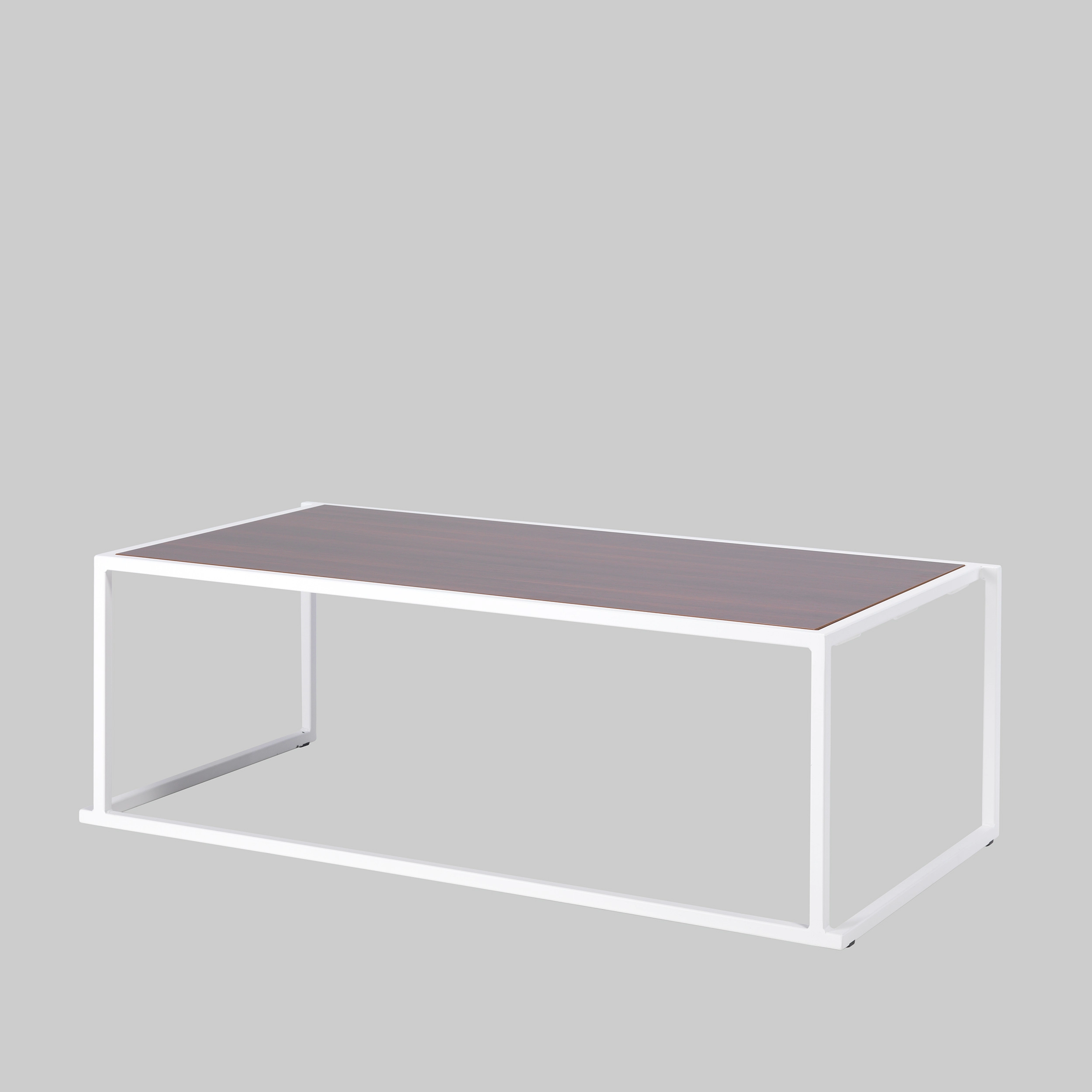 Beistelltisch QUADRUM 120×60 Nussbaum / Weiss mieten bei ADEXPO