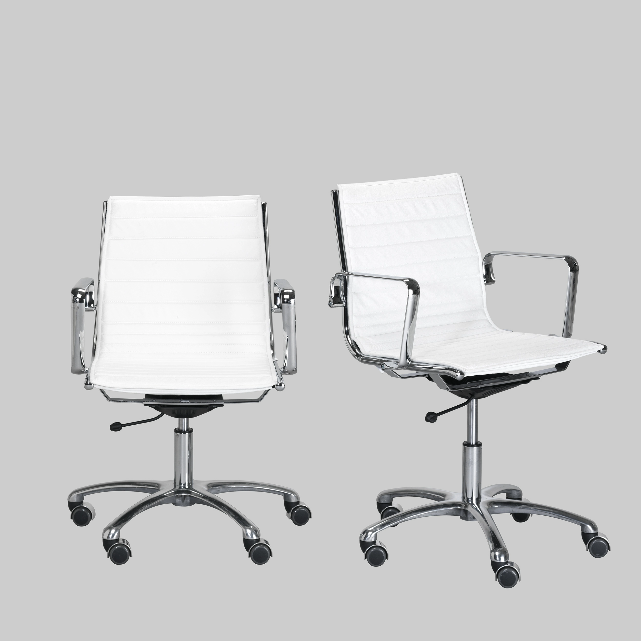 Bürostuhl LUXY Weiss / Chrom mieten bei ADEXPO