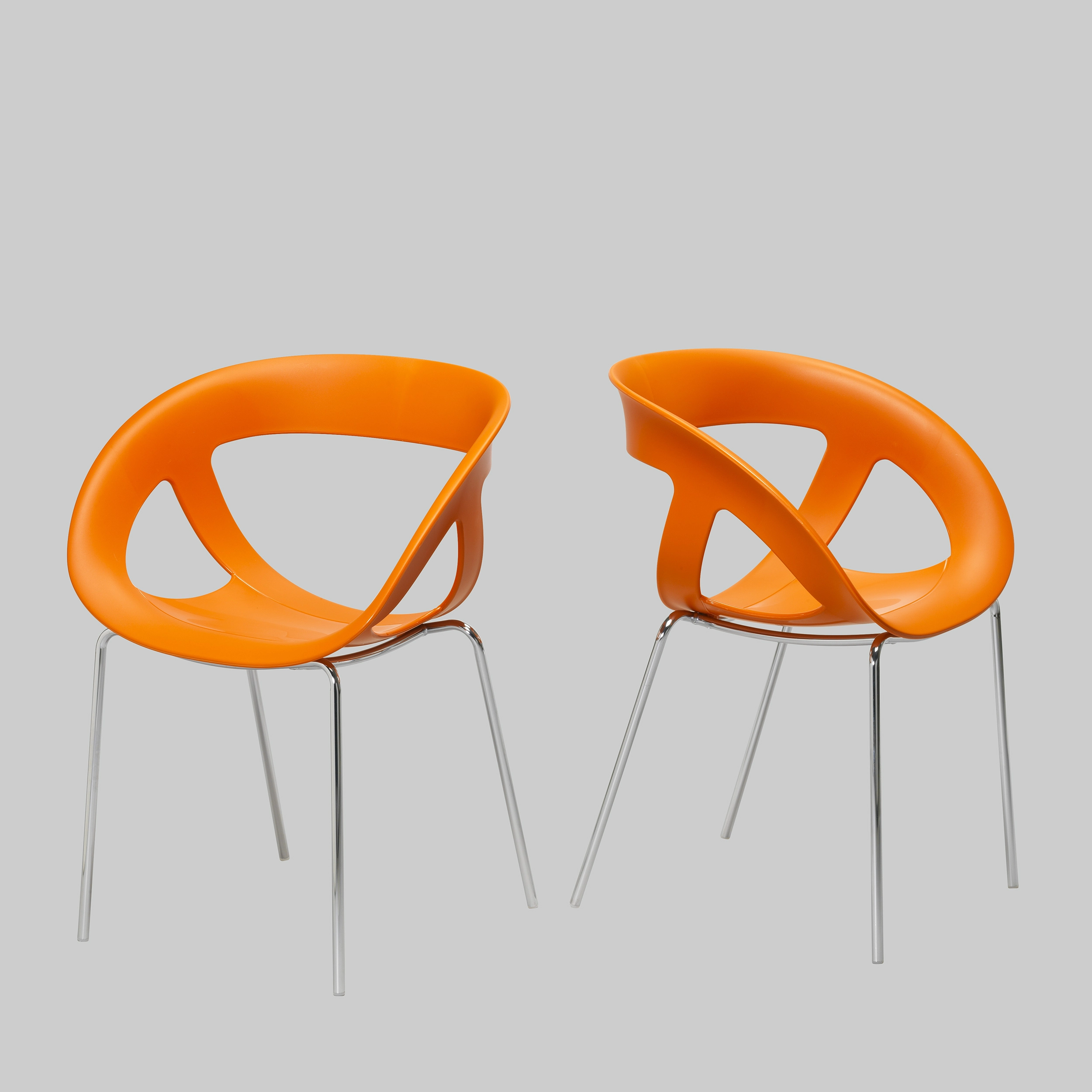 Stuhl MOMEA Orange / Chrom mieten bei ADEXPO