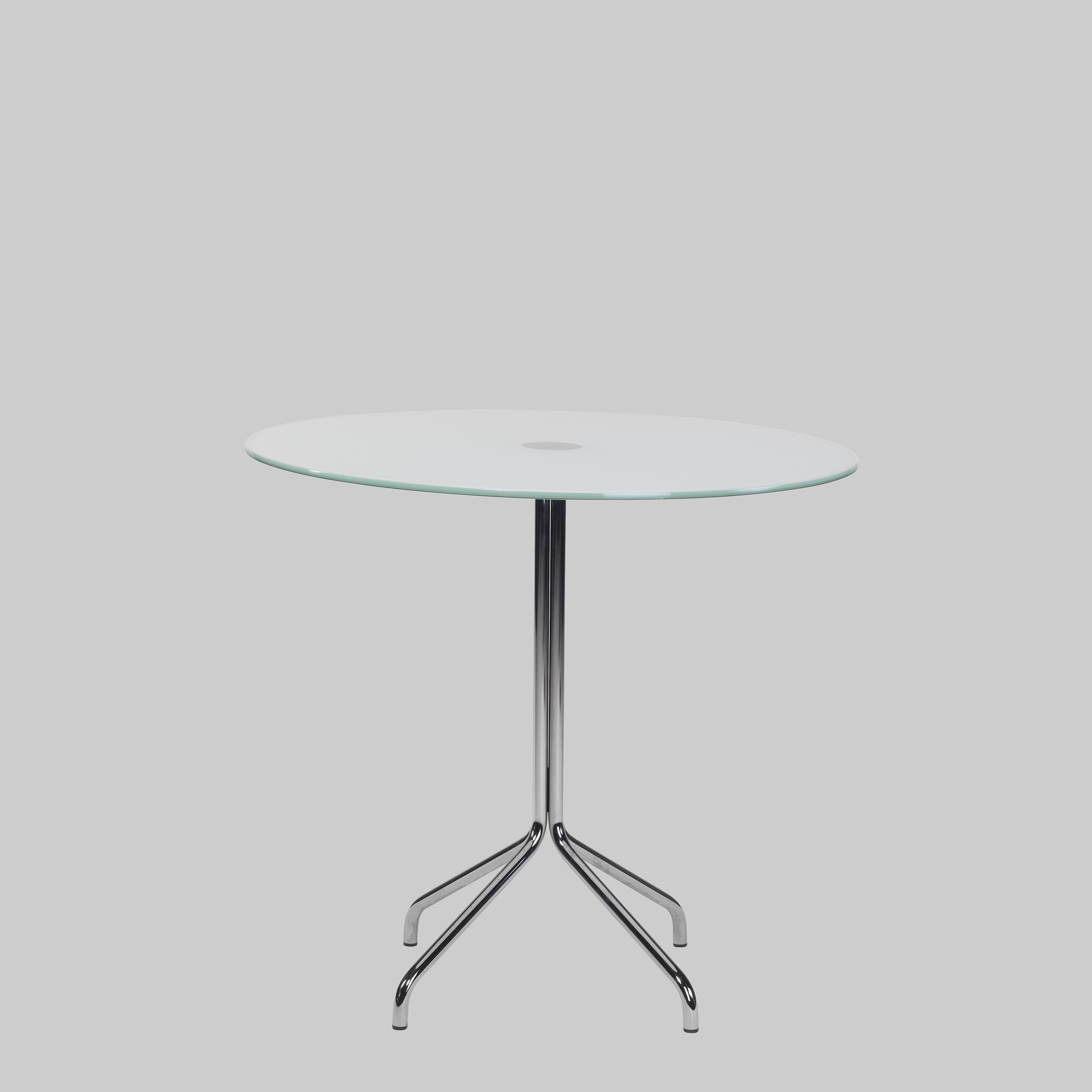 Sitztisch JENNER Ø80 Glas satiniert / Chrom mieten bei ADEXPO
