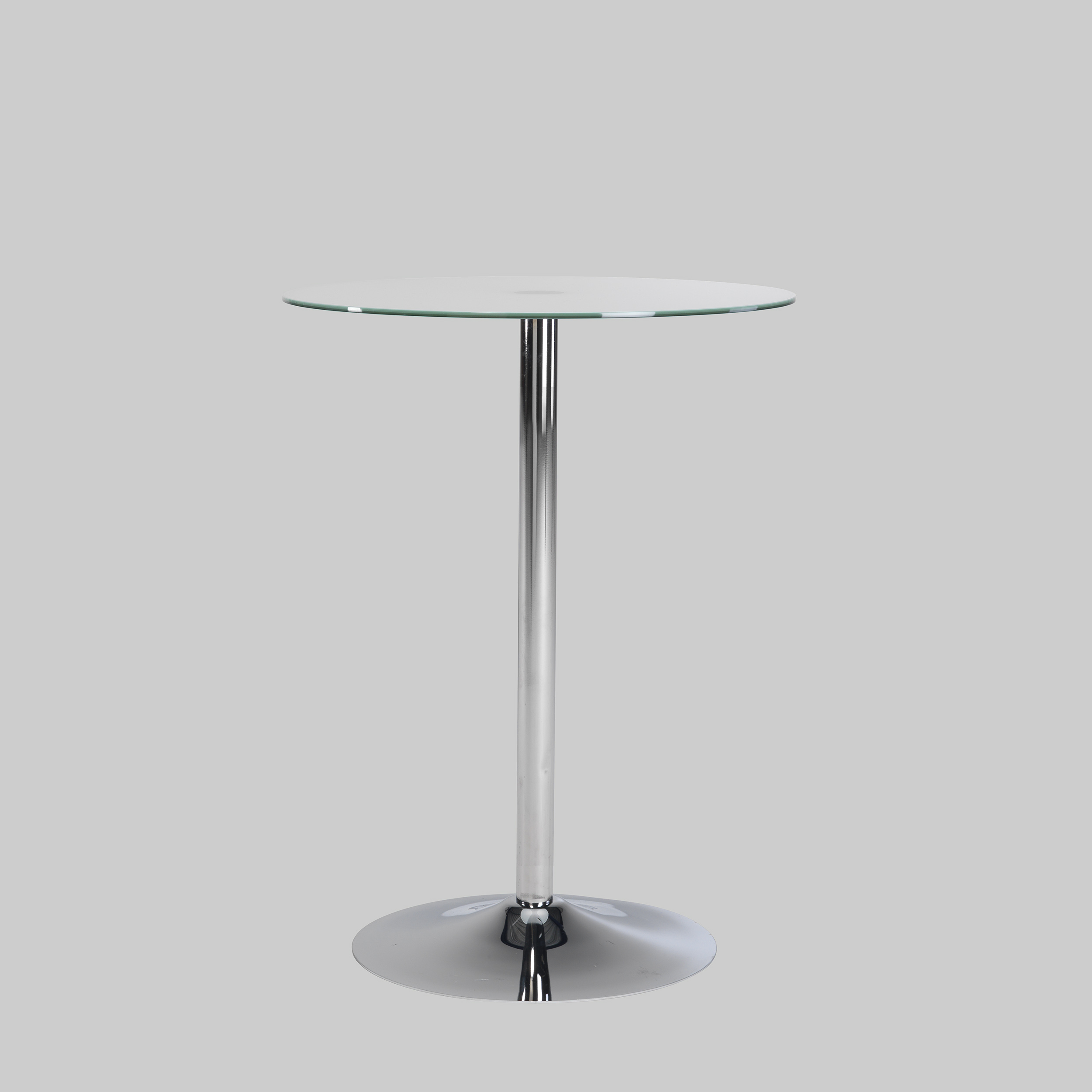Stehtisch TROMPET Ø80 Glas satiniert / Chrom mieten bei ADEXPO