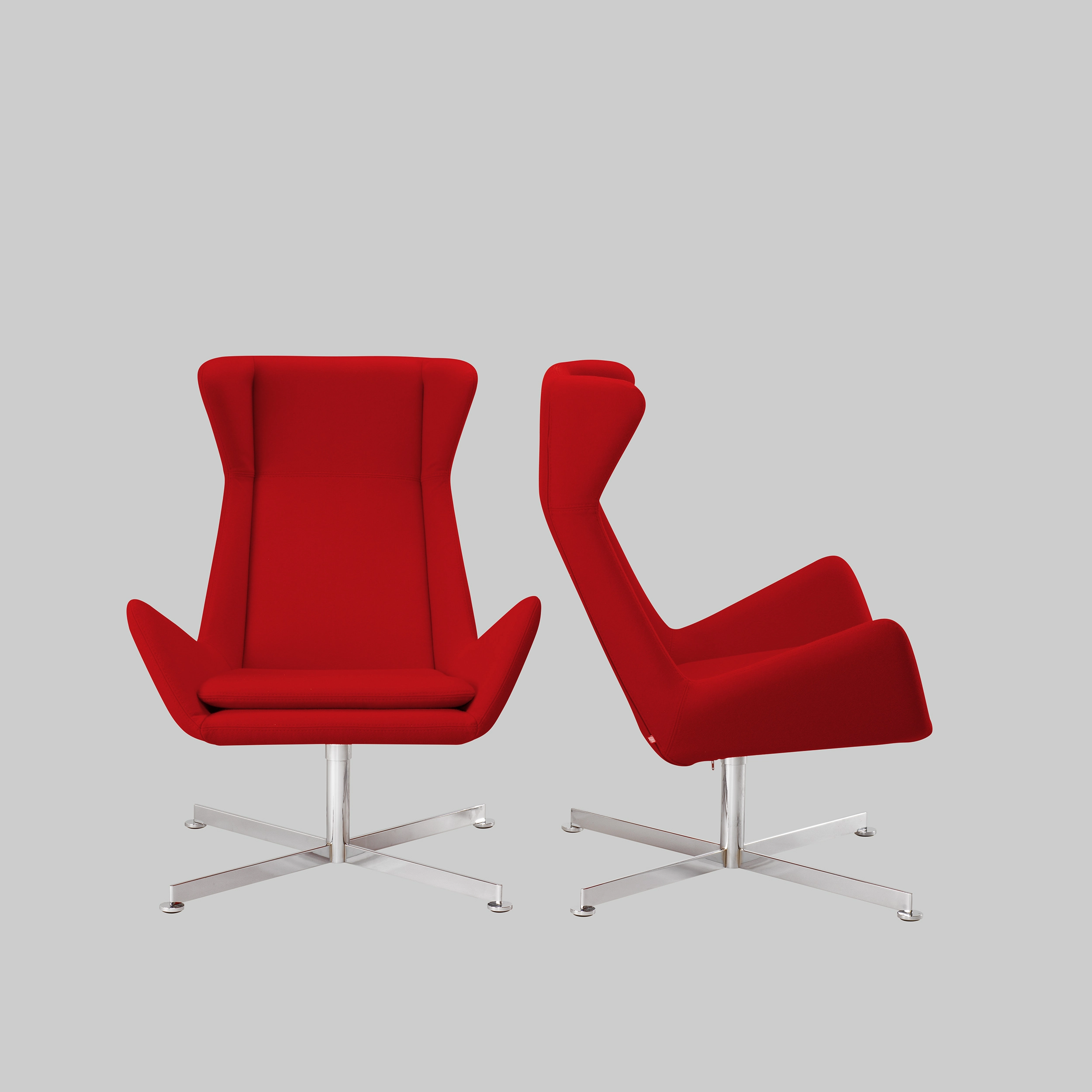 Sessel FREE Rot / Chrom mieten bei ADEXPO