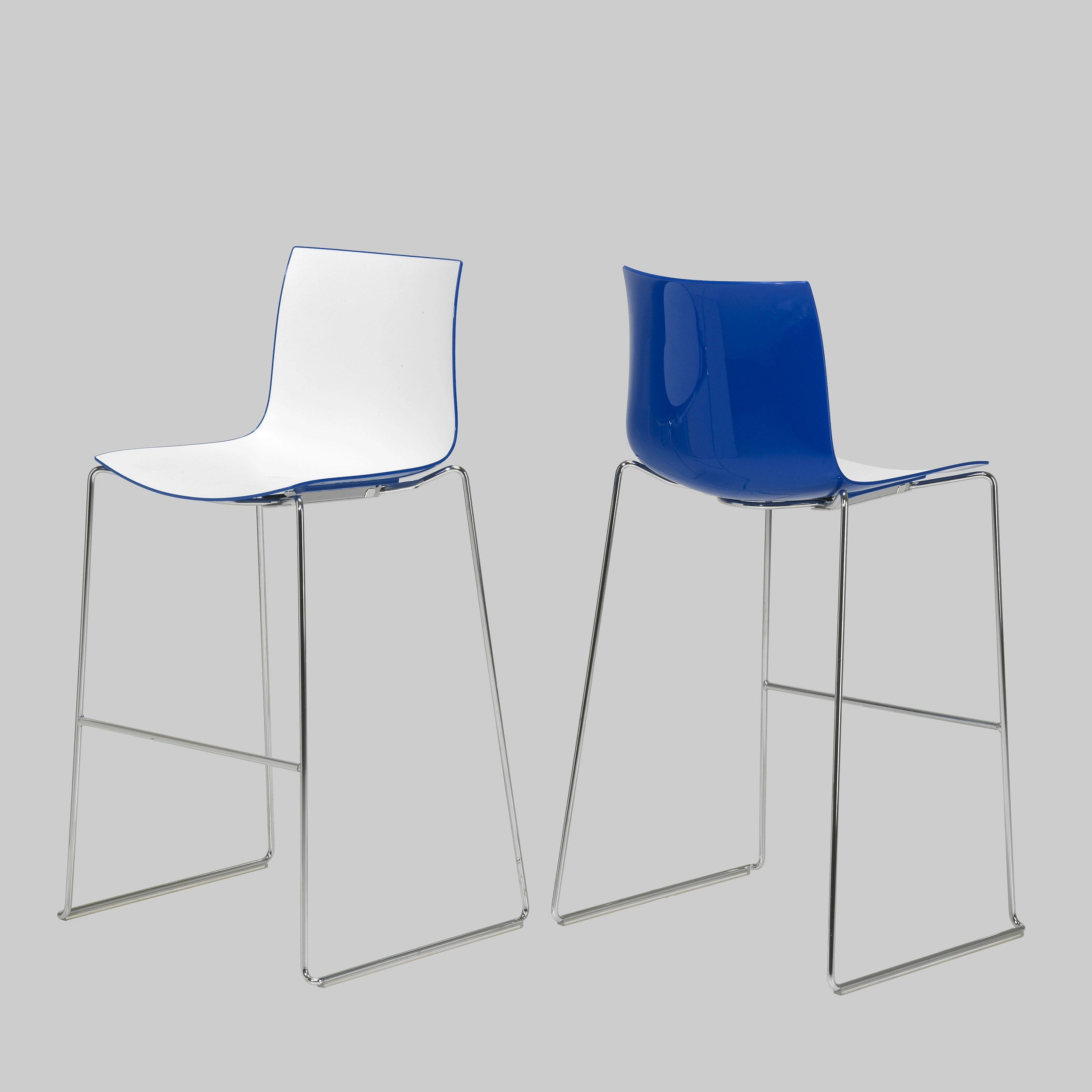 Barhocker CATIFA Weiss-Dunkelblau / Chrom mieten bei ADEXPO