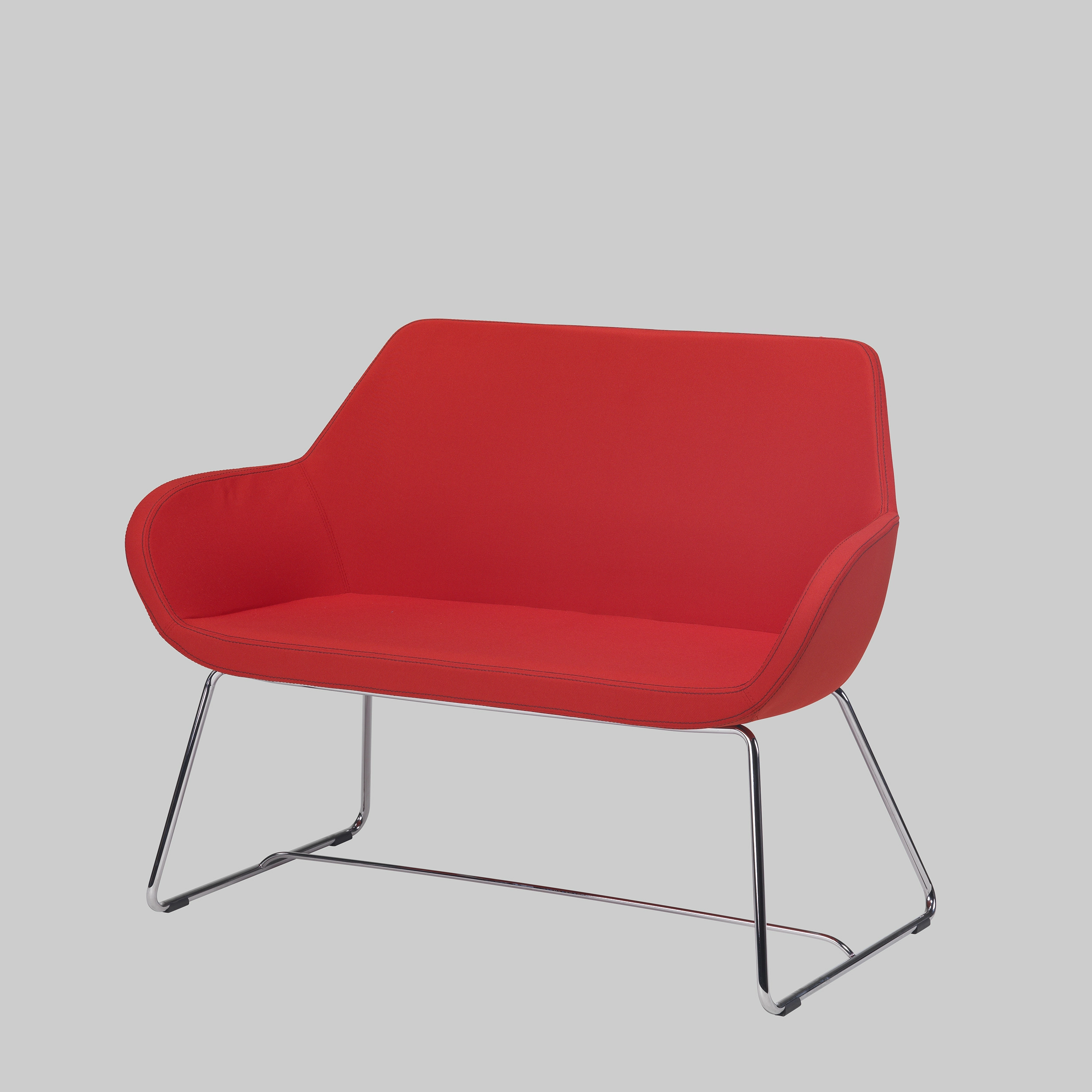 Sofa LOUVRE 2 Rot / Chrom mieten bei ADEXPO