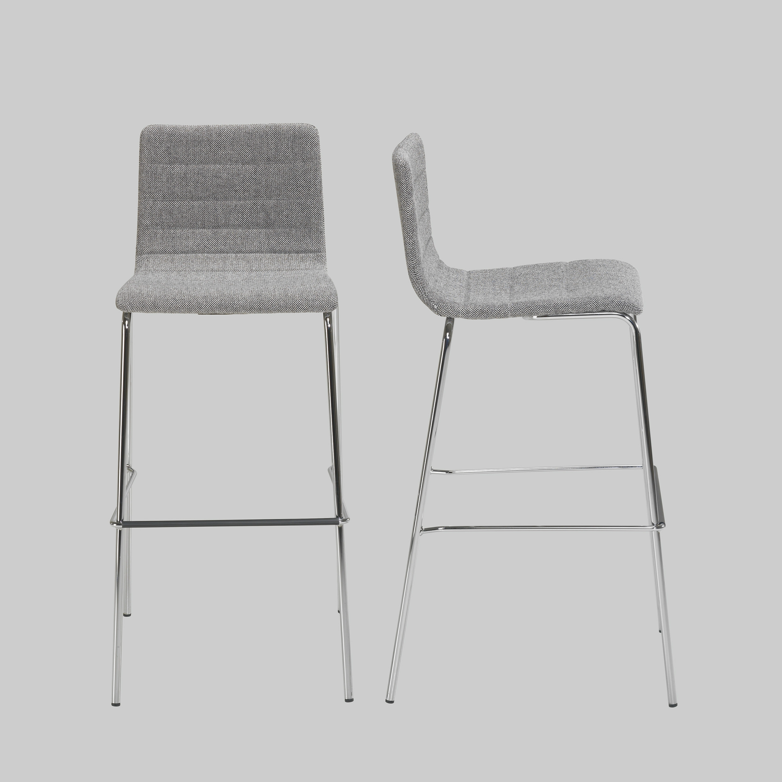 Barhocker FARO Dunkelgrau-Weiss / Chrom mieten bei ADEXPO