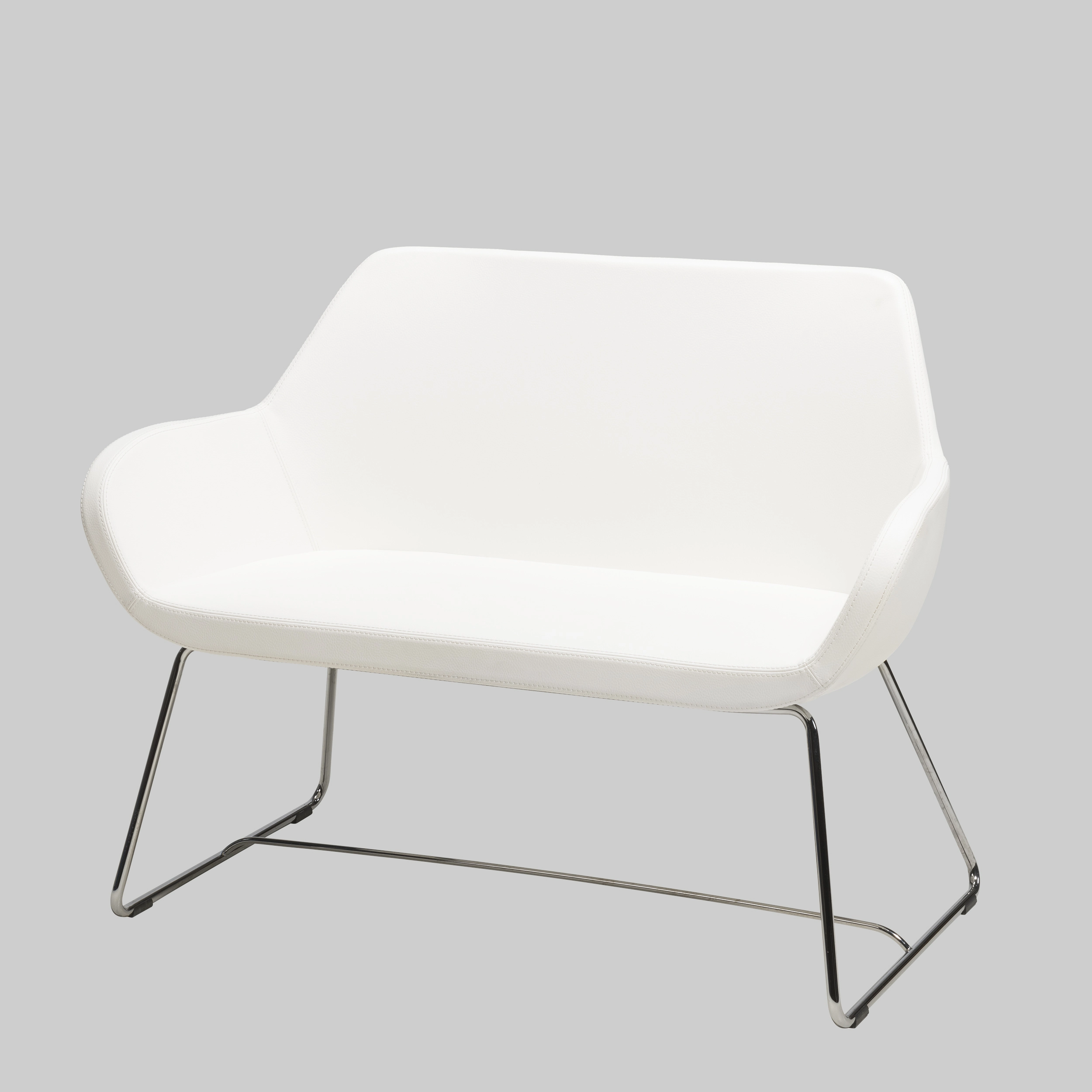 Sofa LOUVRE 2 Weiss / Chrom mieten bei ADEXPO
