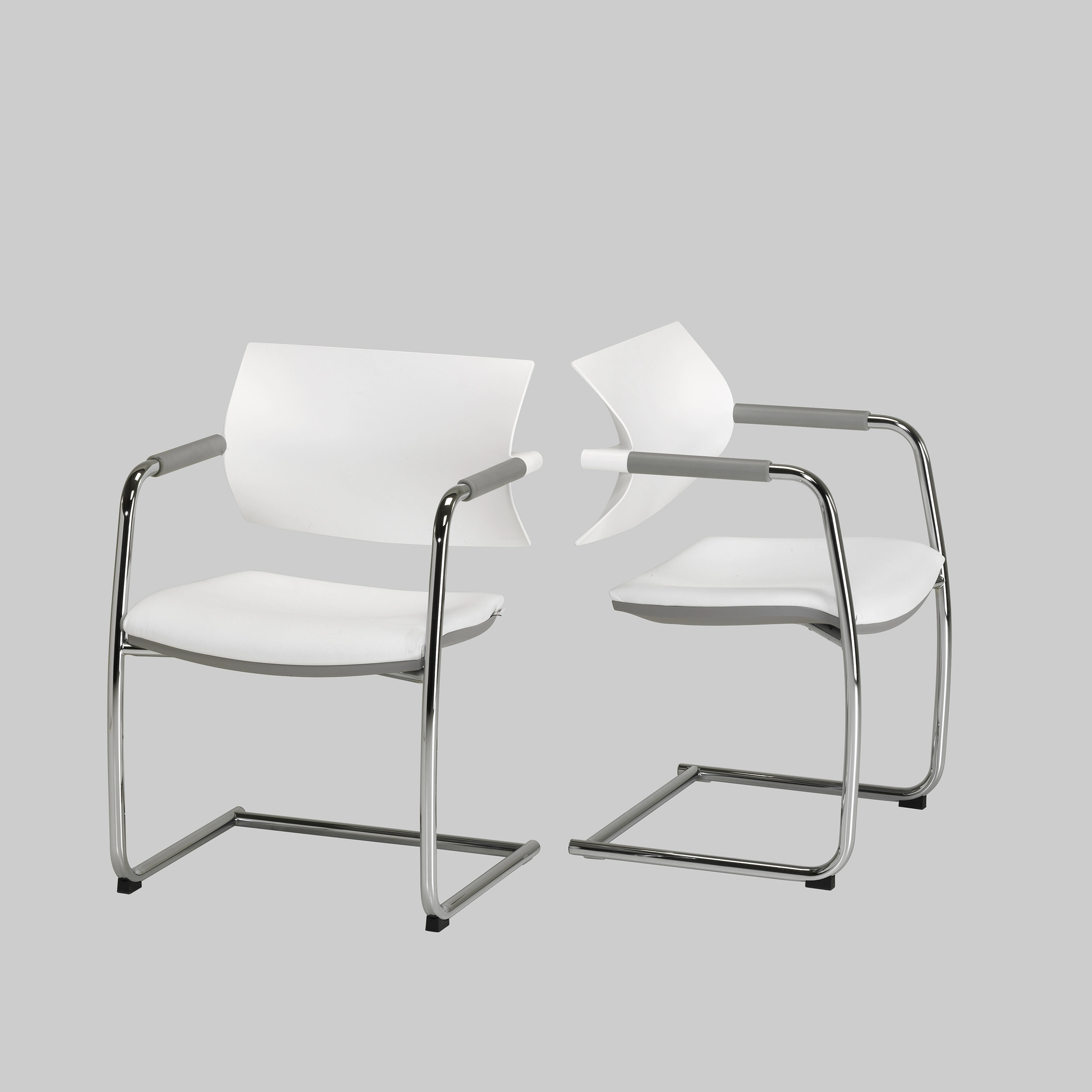 Stuhl AIRE JR. Weiss / Chrom mieten bei ADEXPO