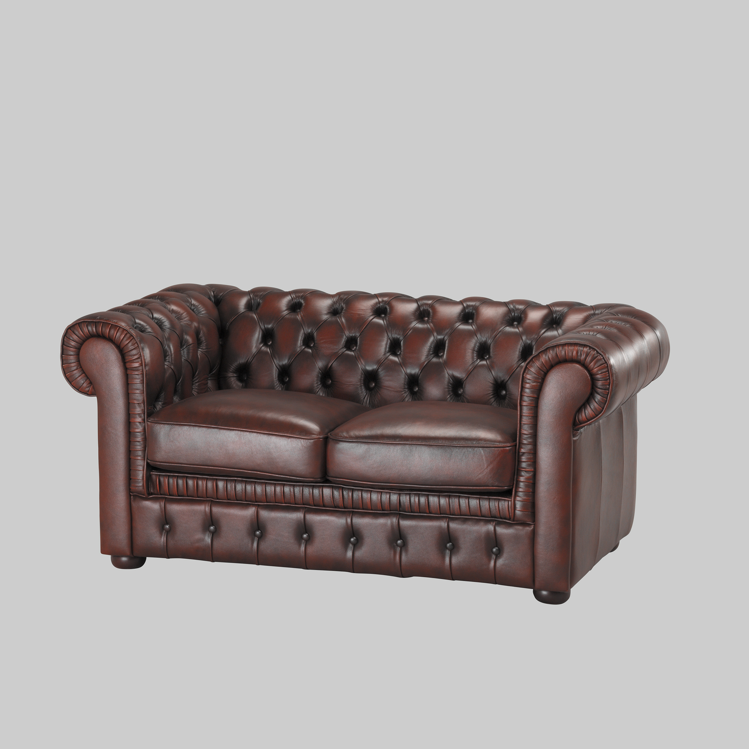 Sofa CHESTERFIELD Rot-Braun / Rot-Braun mieten bei ADEXPO