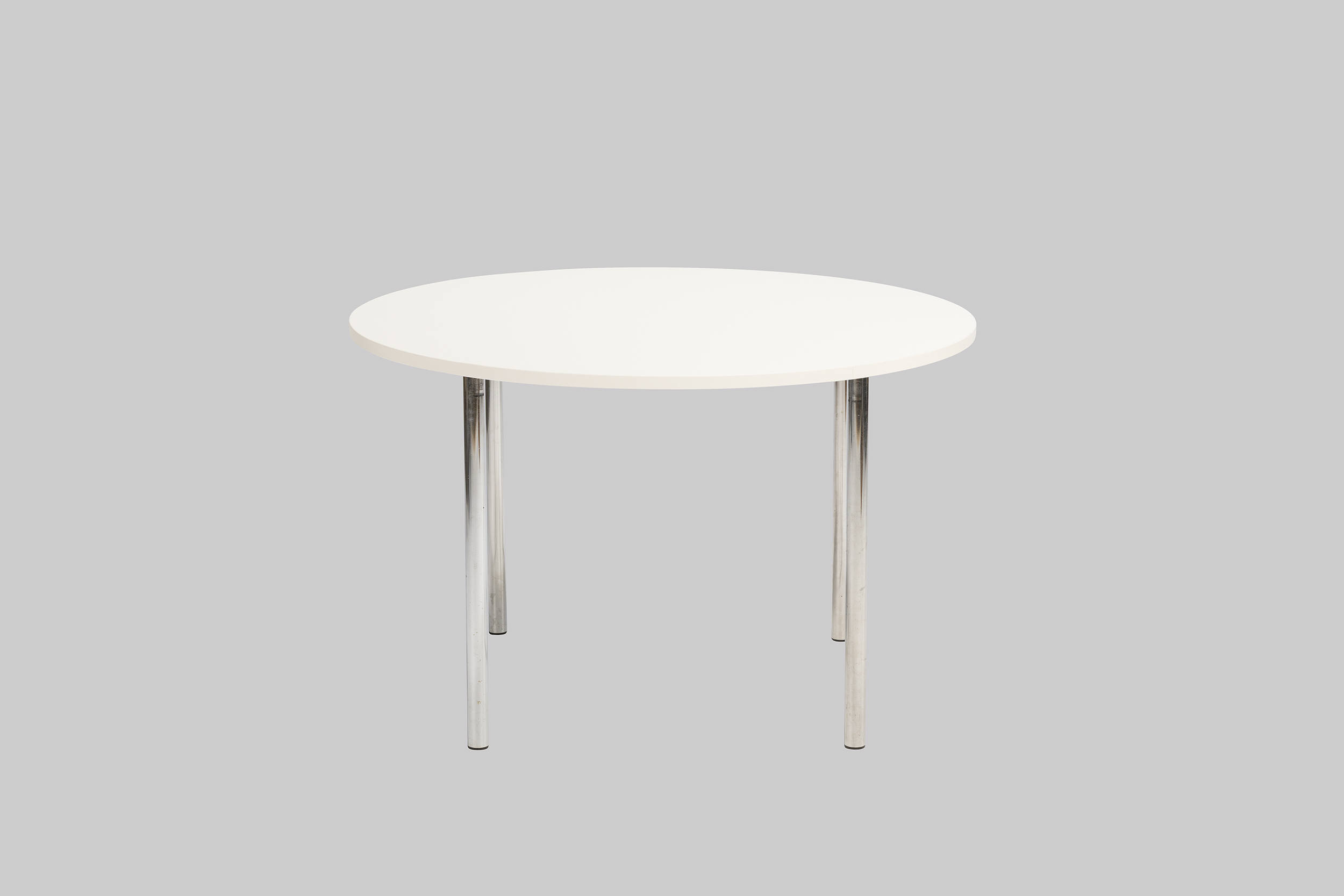 Sitztisch TWISTER Ø 120 Weiss / Chrom mieten bei ADEXPO