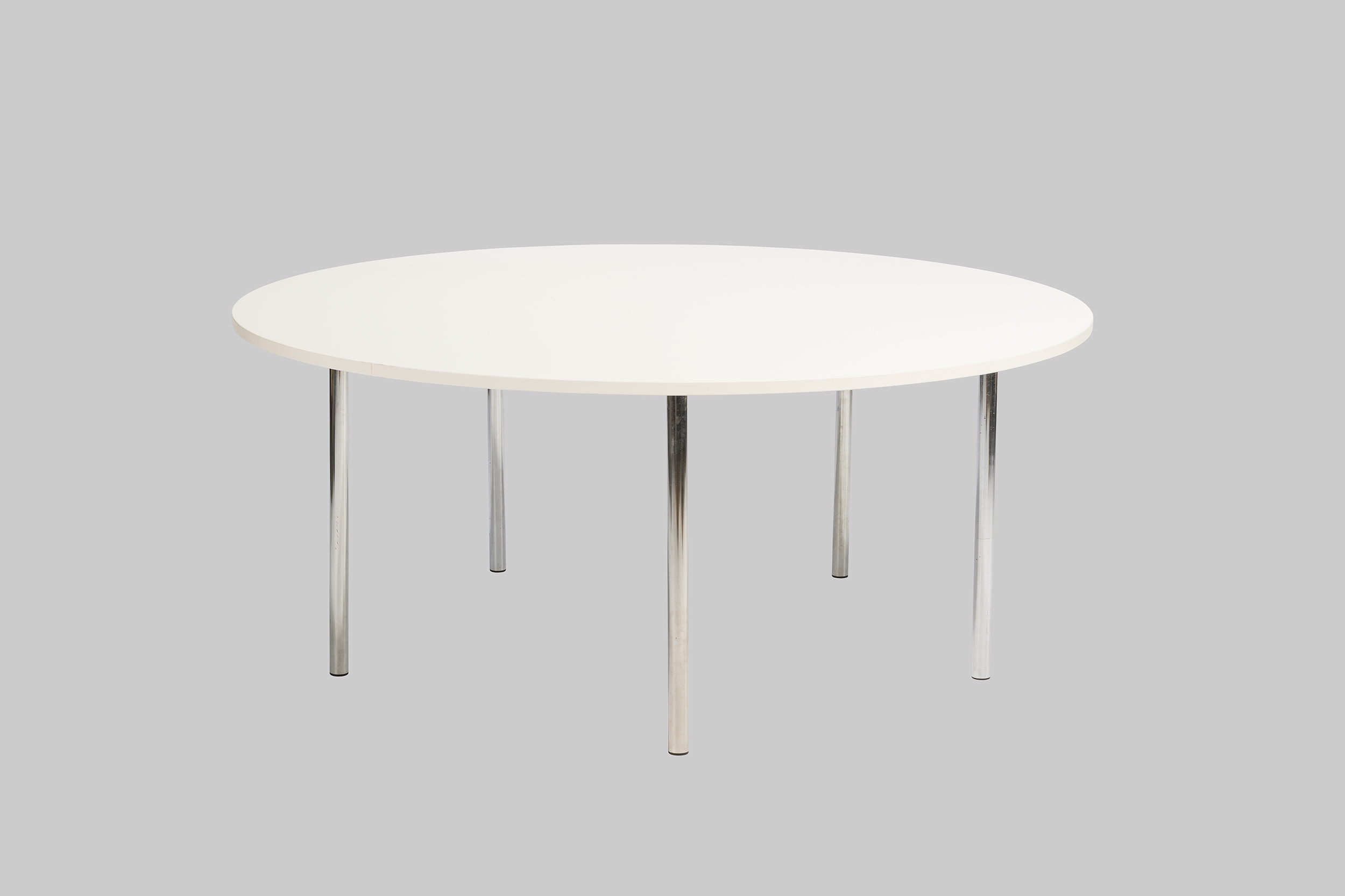 Sitztisch TWISTER Ø 180 Weiss / Chrom mieten bei ADEXPO