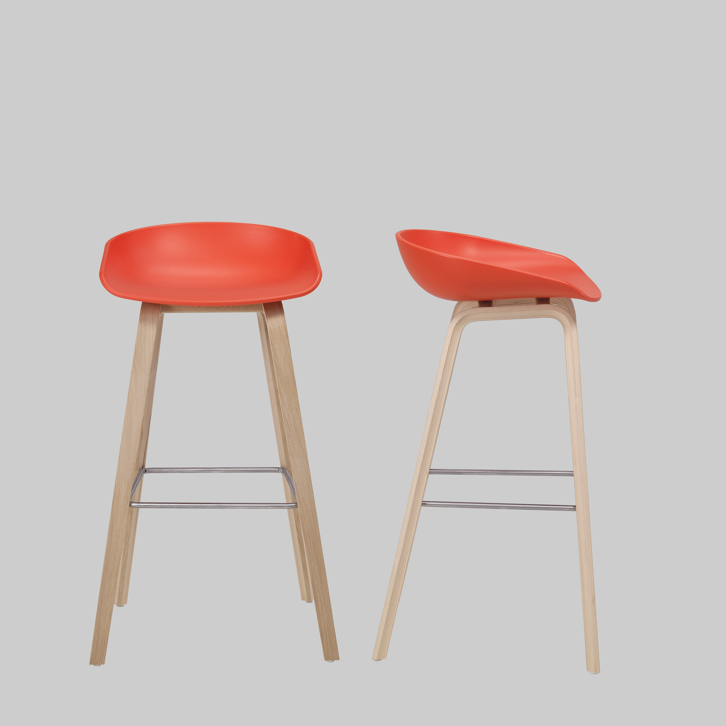 Barhocker ABOUT A BARSTOOL Rot / Eiche mieten bei ADEXPO
