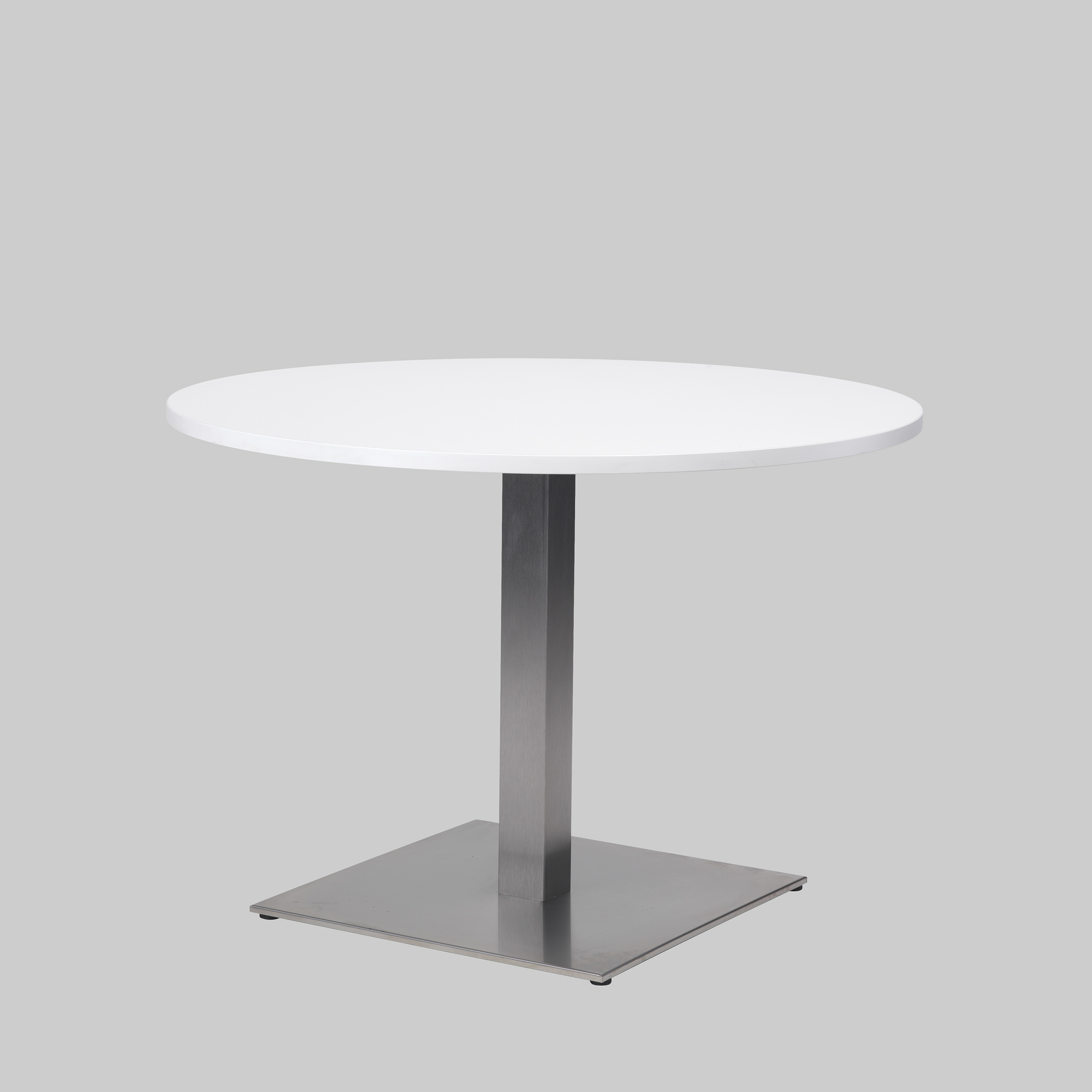 Sitztisch 2-MEET-YOU Ø110 Weiss / Edelstahl mieten bei ADEXPO