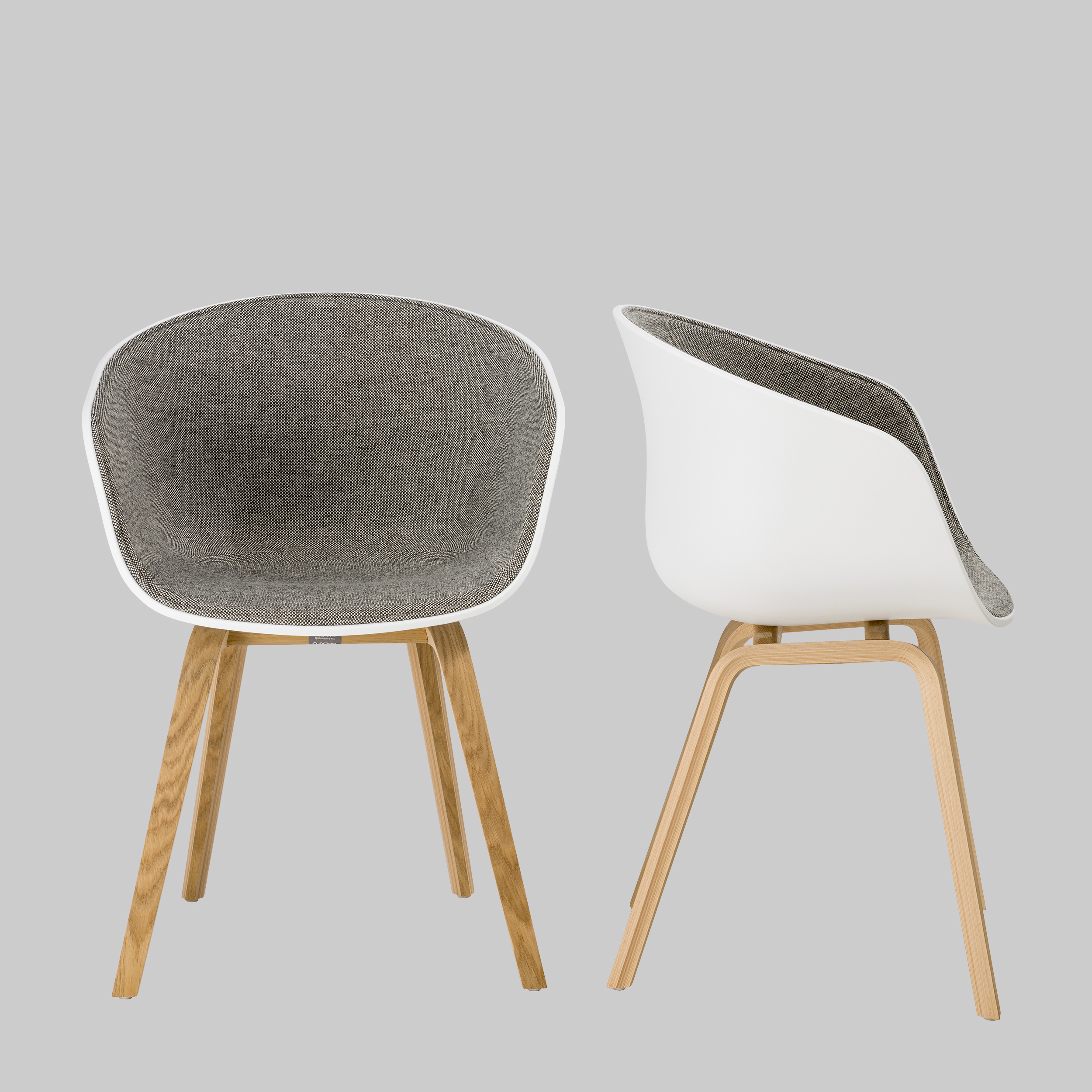 Stuhl ABOUT A CHAIR Weiss / Dunkelgrau-Weiss / Eiche mieten bei ADEXPO