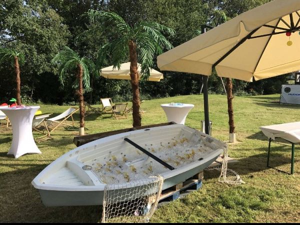 Dekoboot blau (Beachparty)