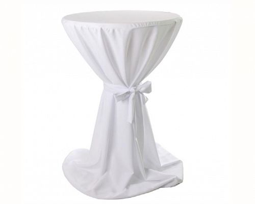 Stehtischhusse "Hochzeit" weiß m. Schleife
