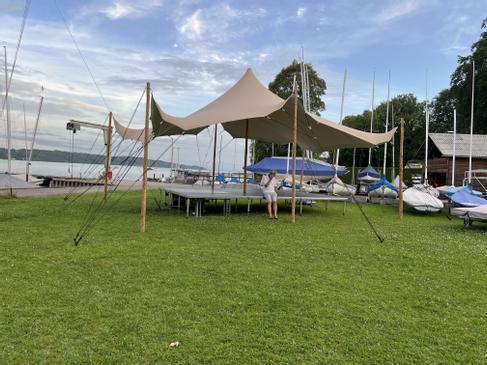 Zeltmembran 8 x 6 m sand- 48 qm - Tentickle, Flexzelt, Stretchzelt, Tipi Zelt, Partyzelt – 2