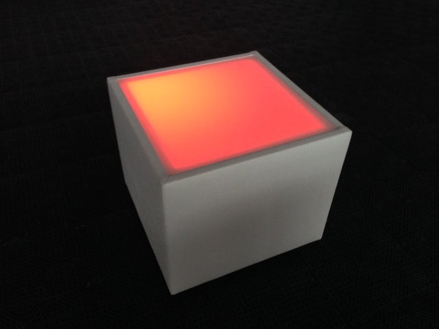 LED Akku Loungetisch 40x40cm  mit Glasplatte weiß – 3